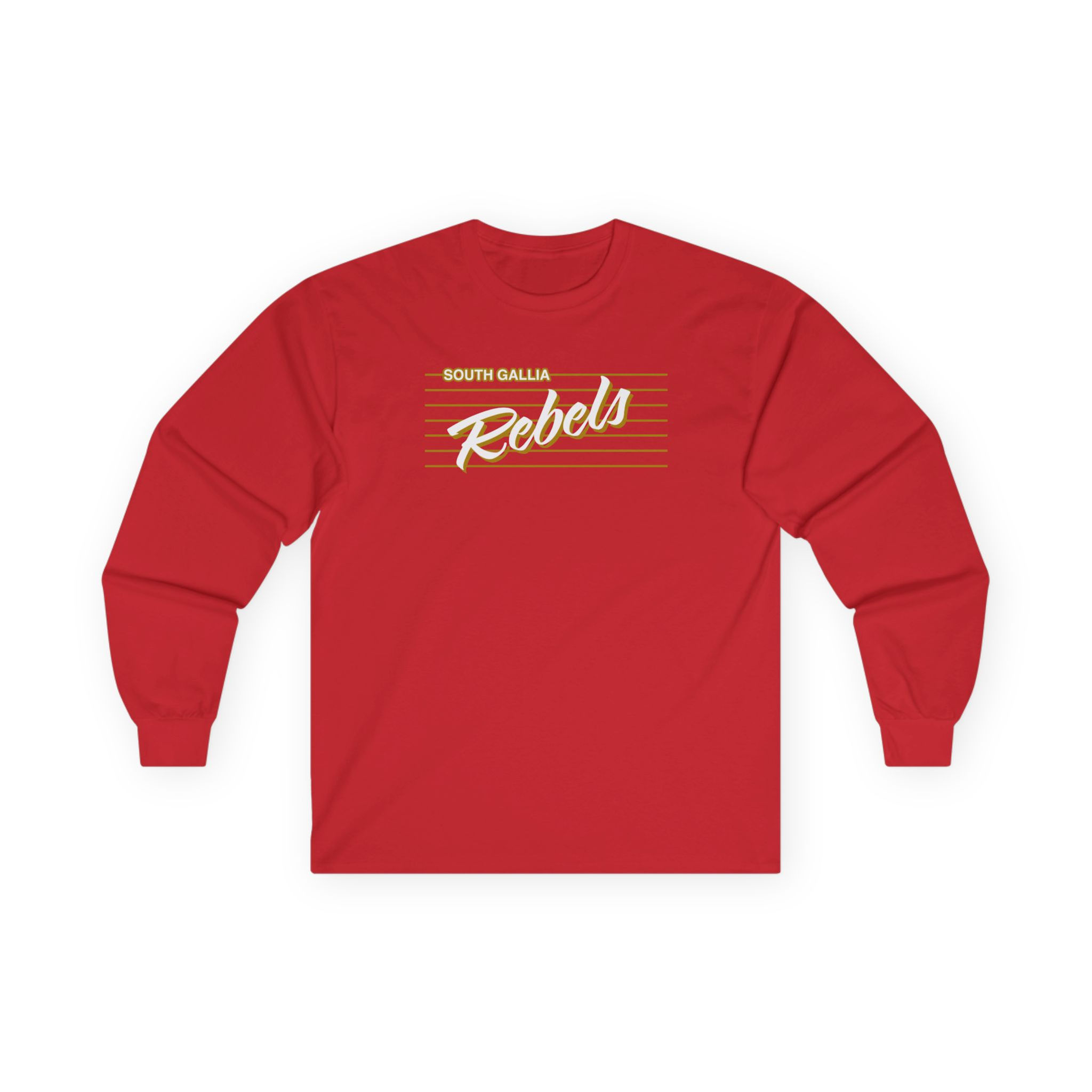 South Gallia Rebels Script Cotton Long Sleeve Tee