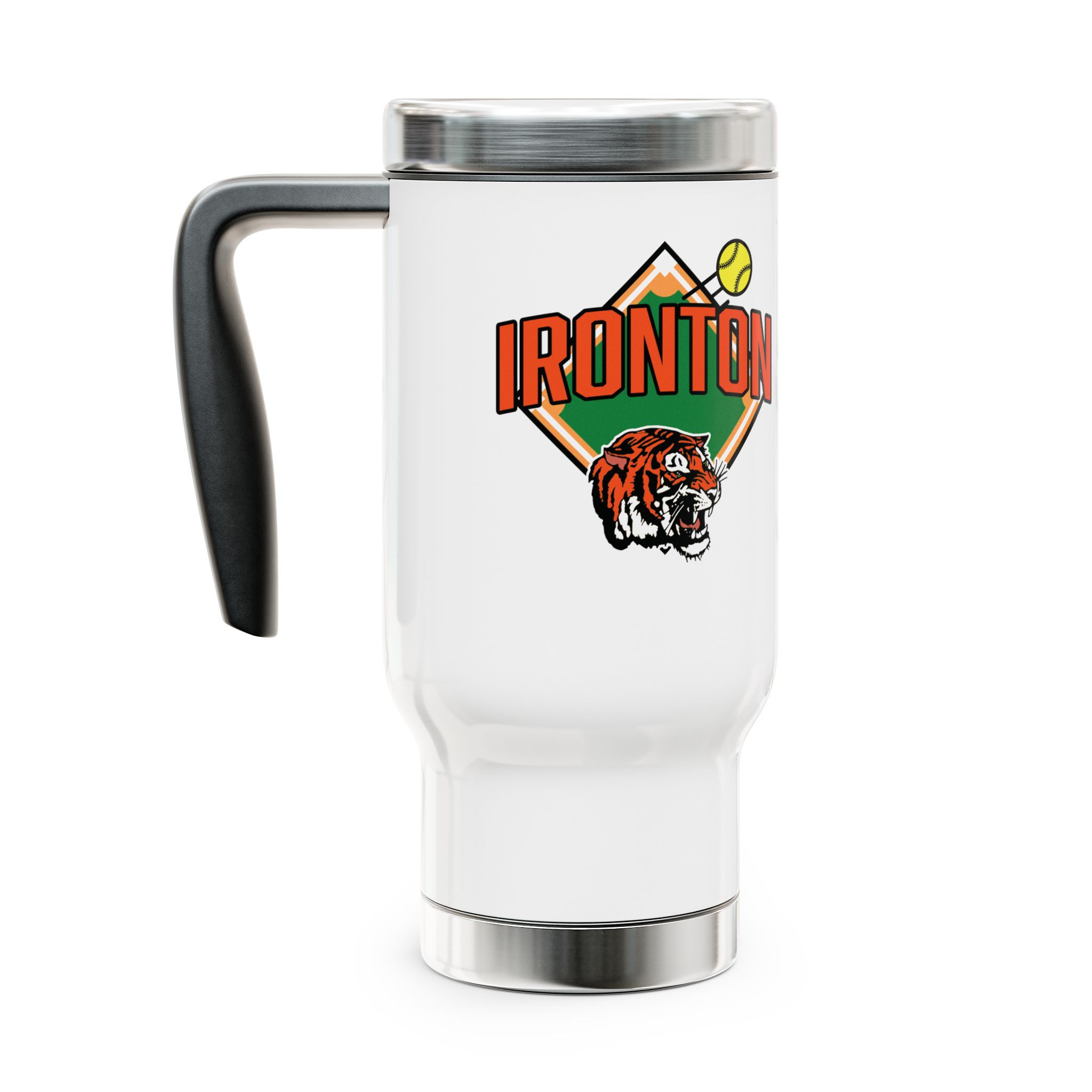 Ironton 90's Softball Diamond Stainless Steel Travel Mug (14oz)