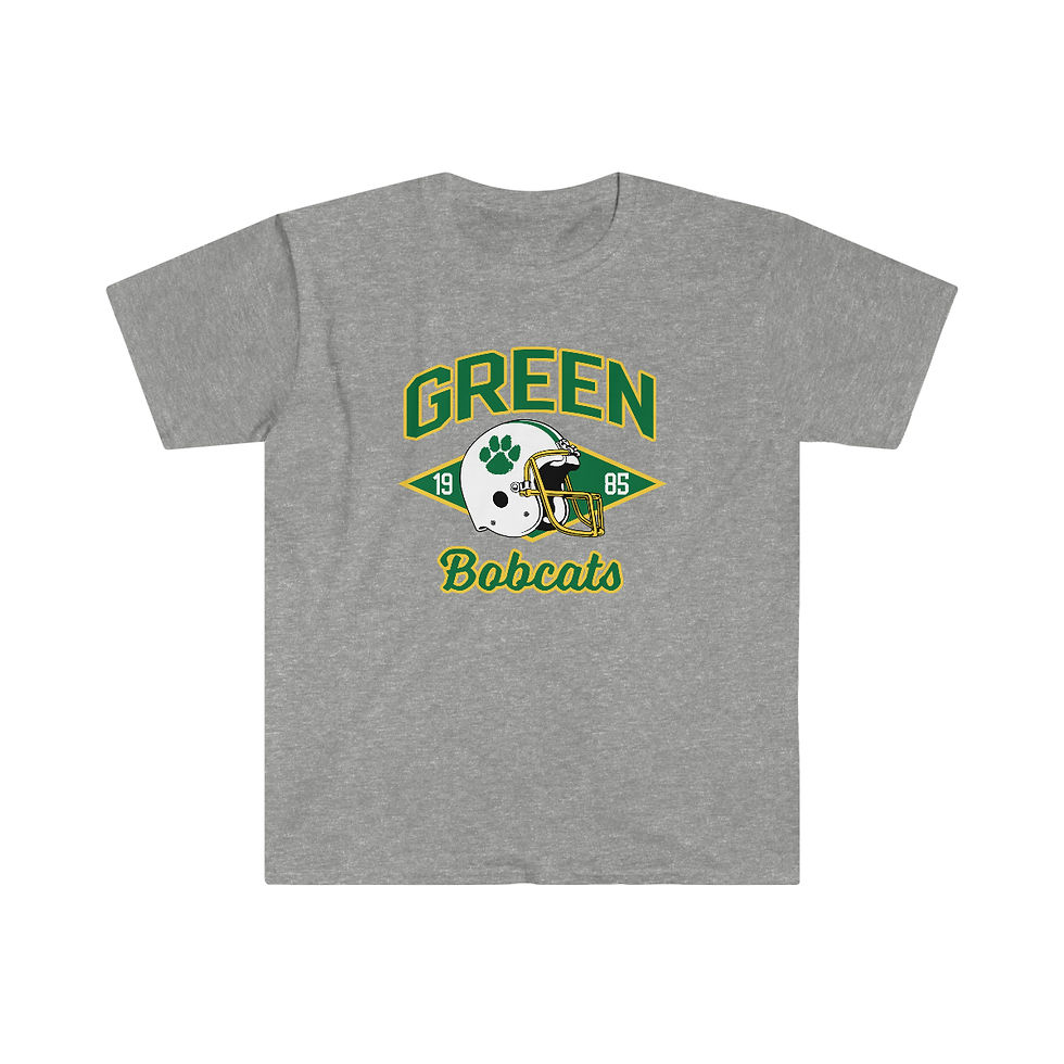 1985 Green Bobcats Helmet Softstyle T-Shirt