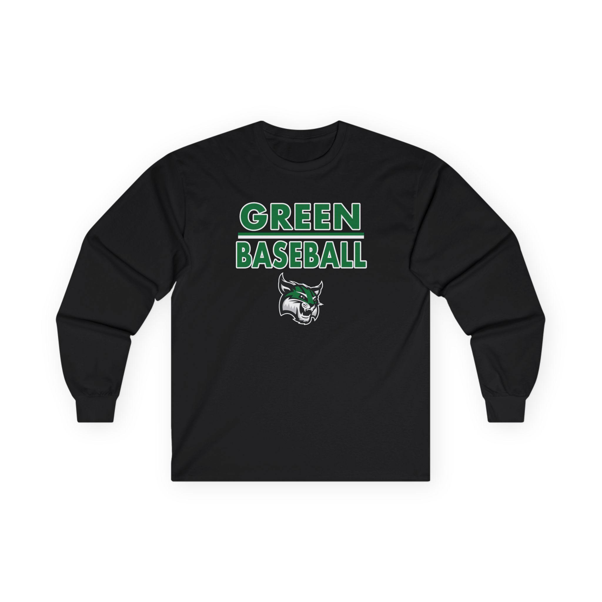 Green Baseball Cotton Long Sleeve Tee