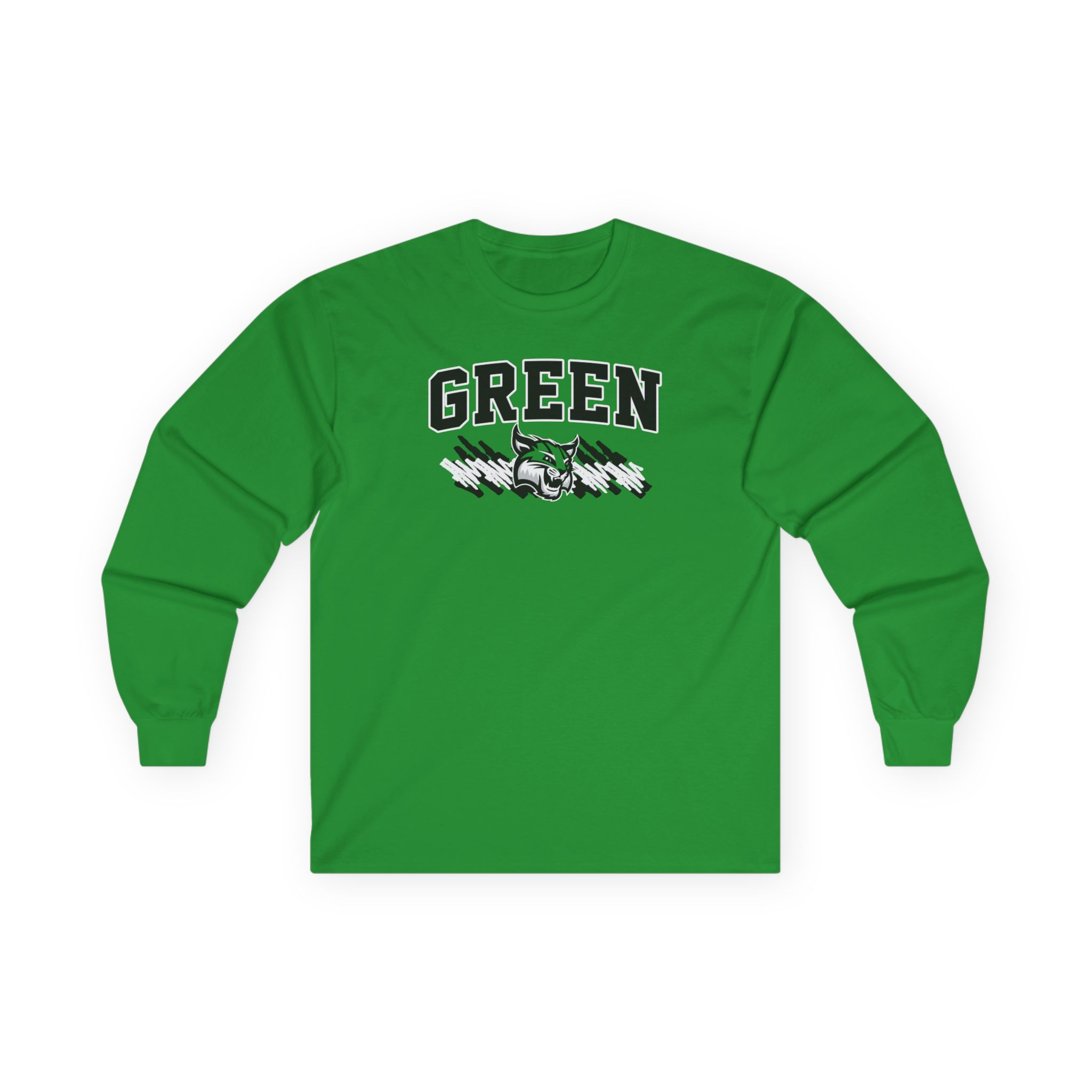 Green 90's Wave Cotton Long Sleeve Tee