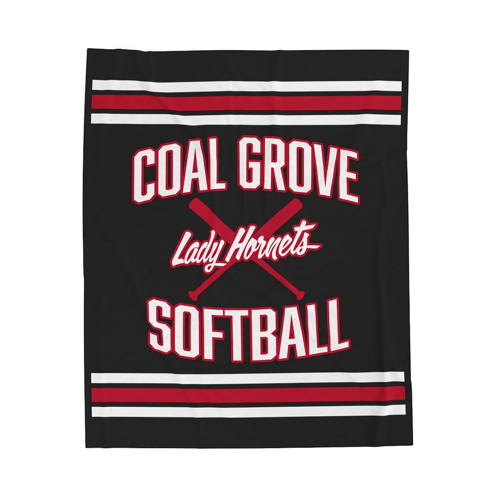 Coal Grove Lady Hornets Softball (Black) Velveteen Plush Blanket