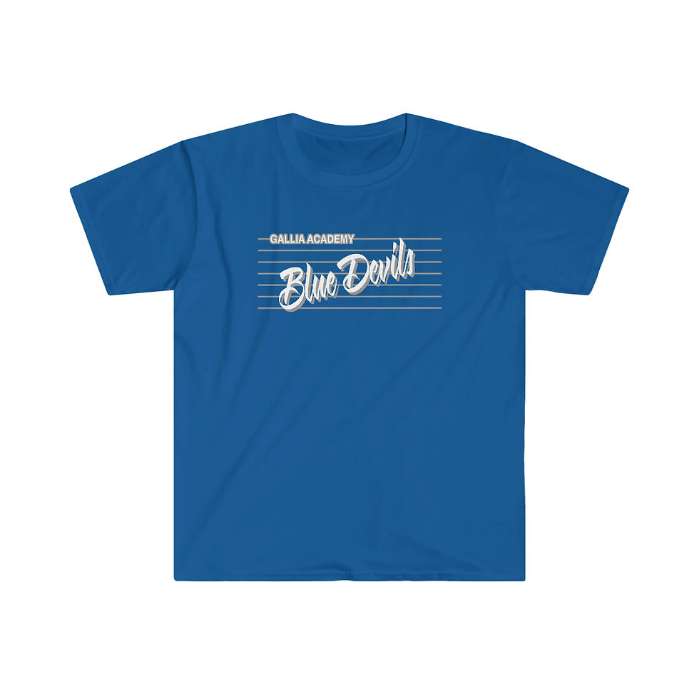 Gallia Academy Blue Devils Script Softstyle T-Shirt