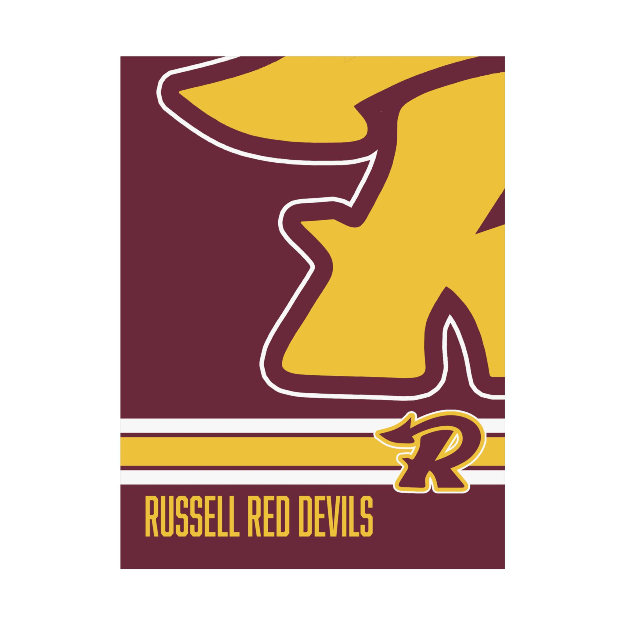 Russell Red Devils Minimalist Satin Poster (18x24)