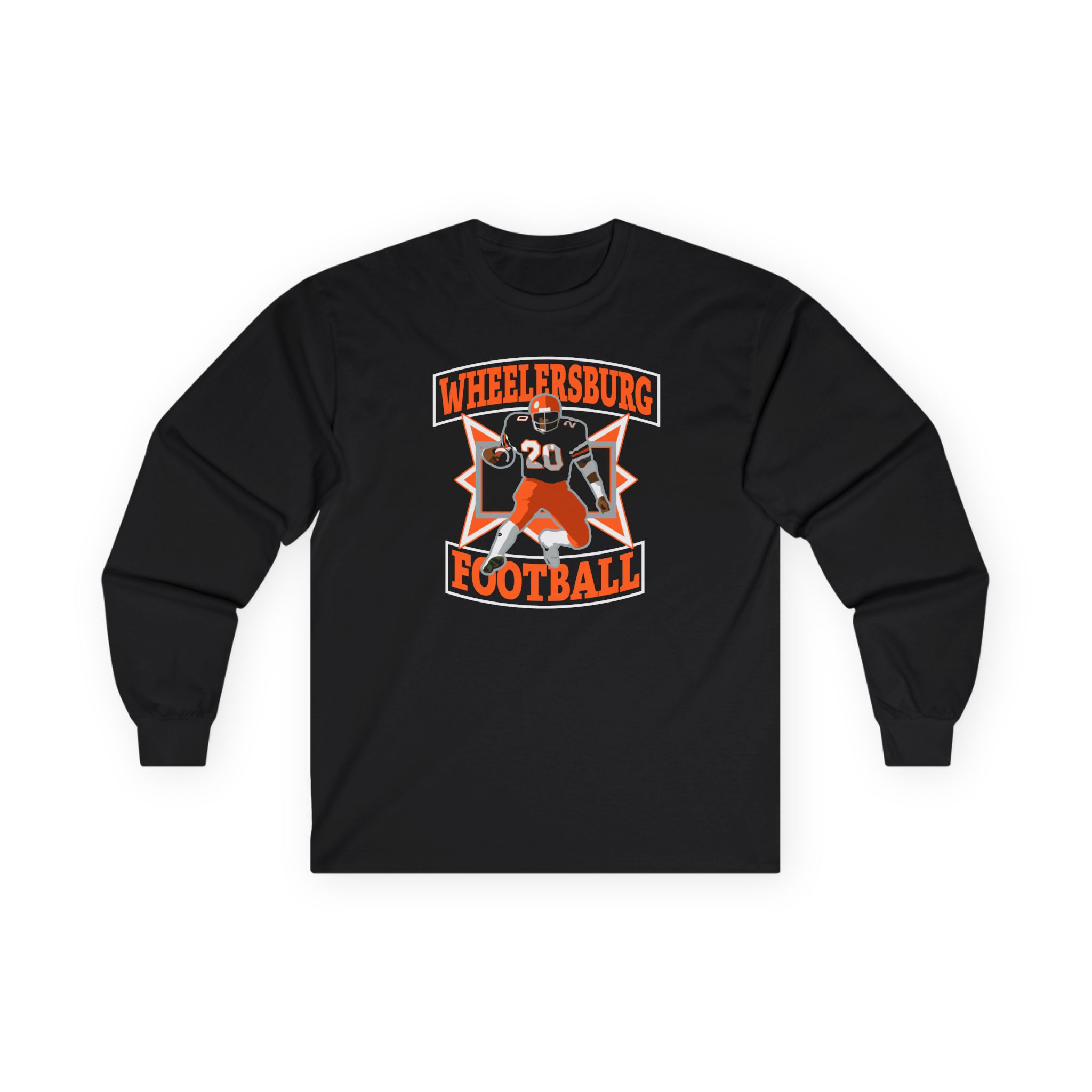 Wheelersburg 80's Retro Football Cotton Long Sleeve Tee