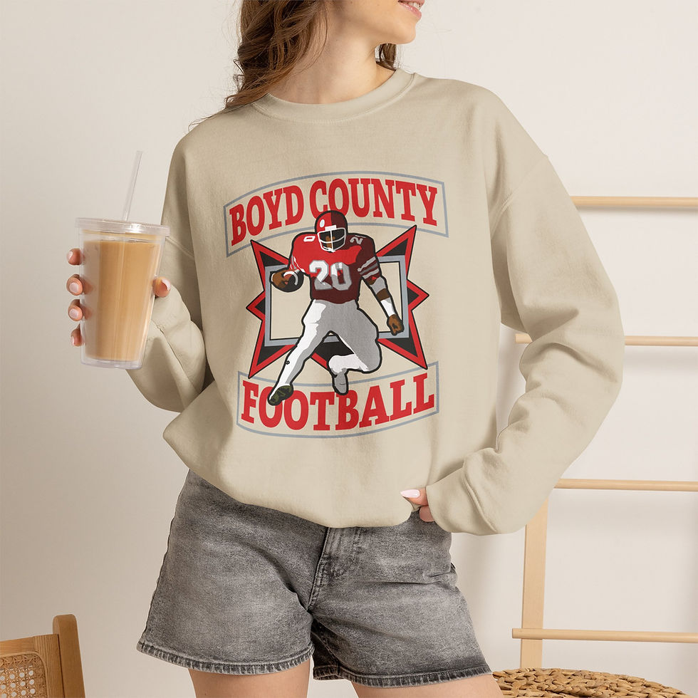 Thumbnail: Boyd County 80's Retro Football Crewneck Sweatshirt