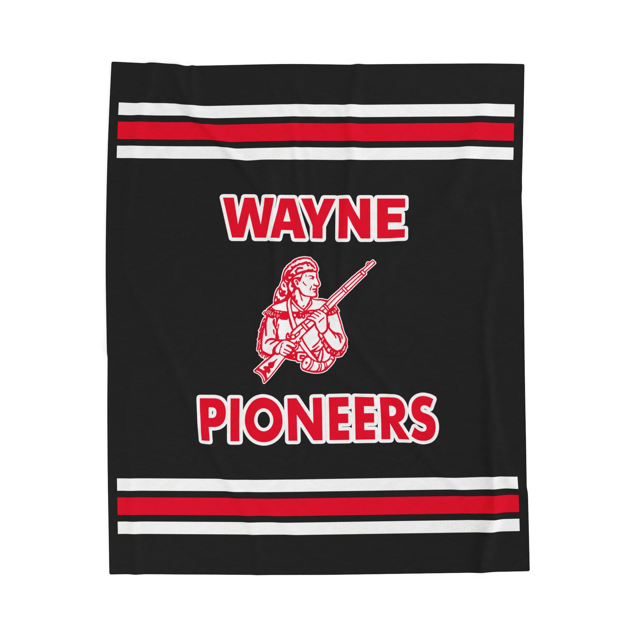 Wayne Pioneers (Black) Velveteen Plush Blanket