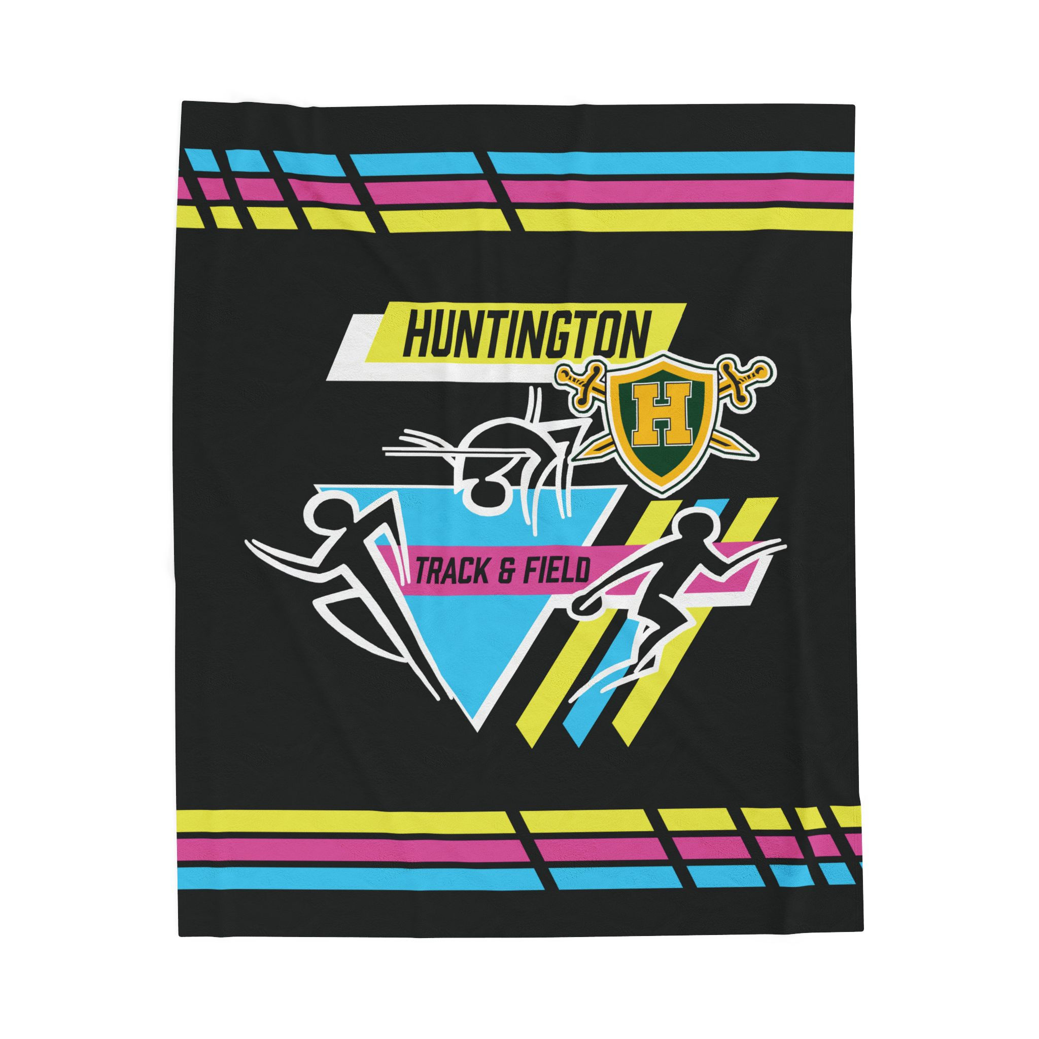 Huntington 90's Retro Track Velveteen Plush Blanket
