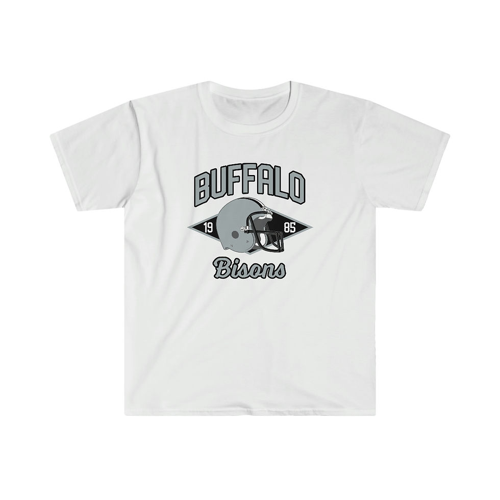 1985 Buffalo (Wayne) Bisons Helmet Softstyle T-Shirt