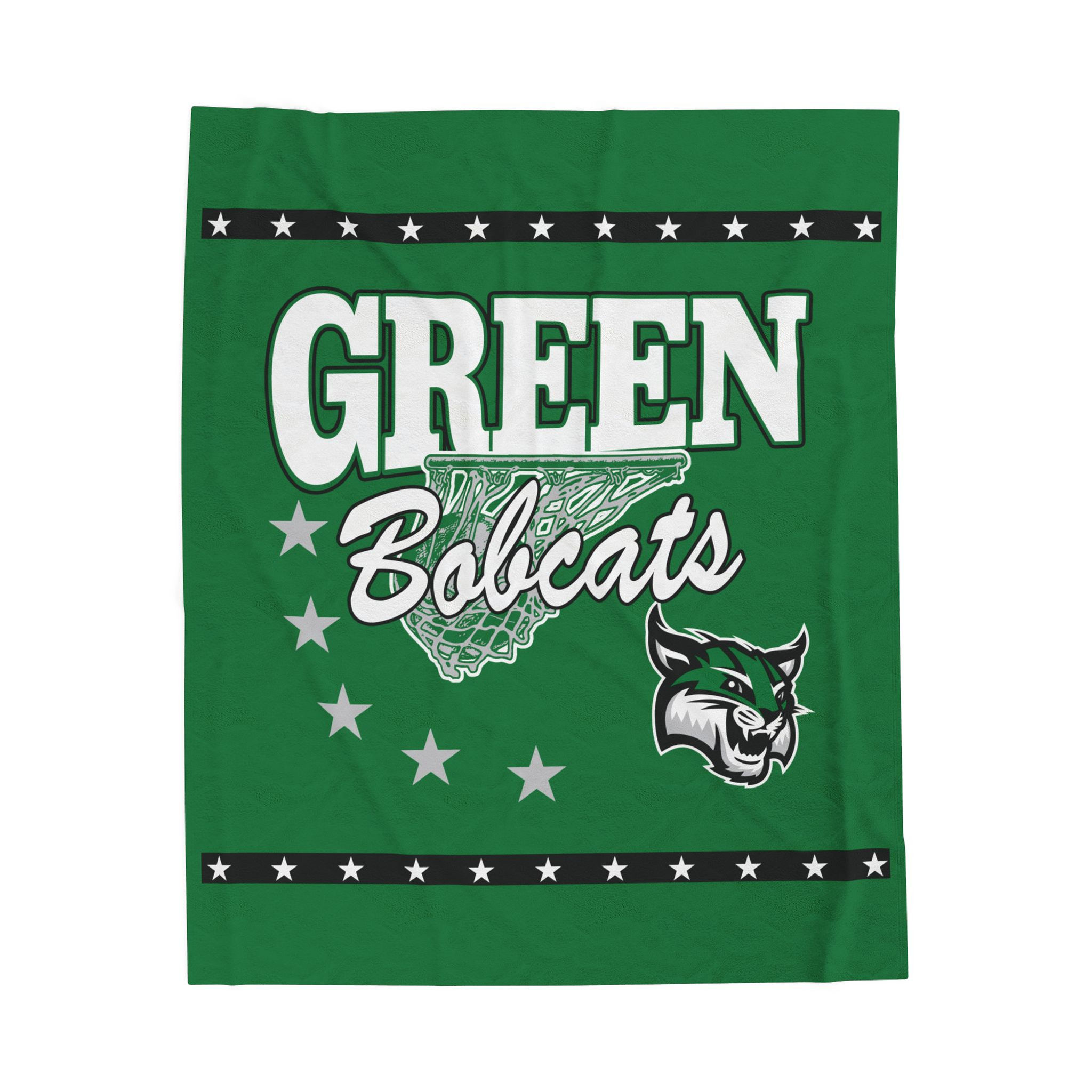 Green (Green) 90's Retro Basketball Velveteen Plush Blanket