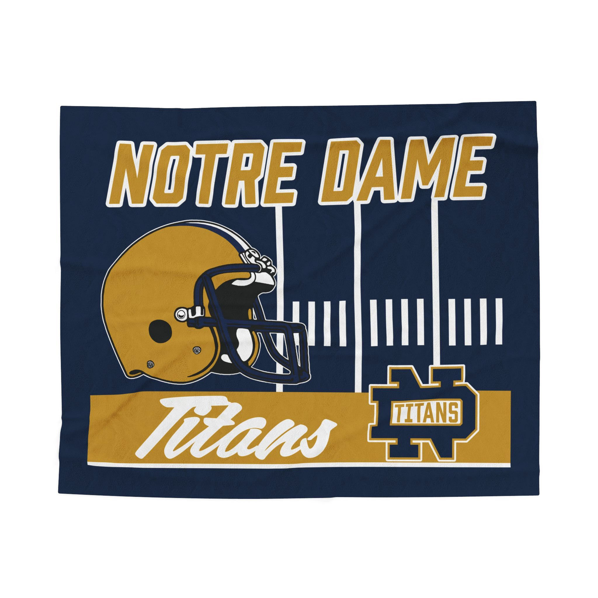 Portsmouth Notre Dame Titans Football Velveteen Plush Blanket