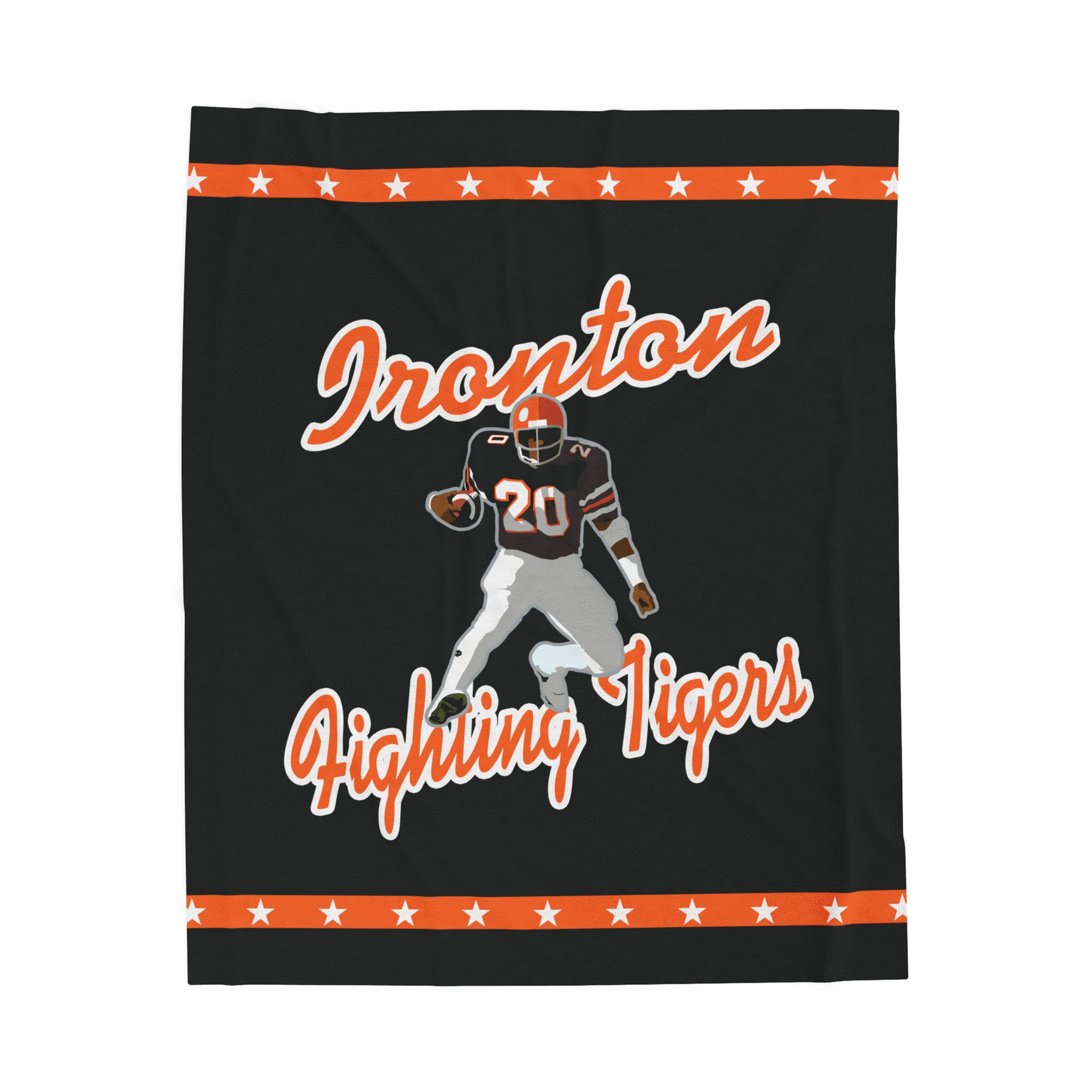 Ironton 80's Retro Football Velveteen Plush Blanket