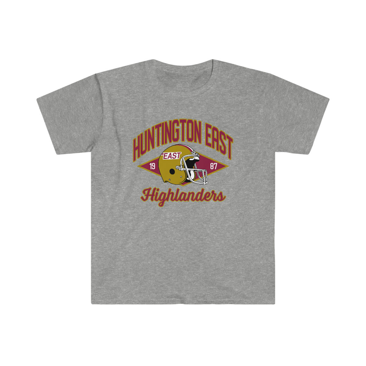 1987 Huntington East Highlanders Helmet Softstyle T-Shirt