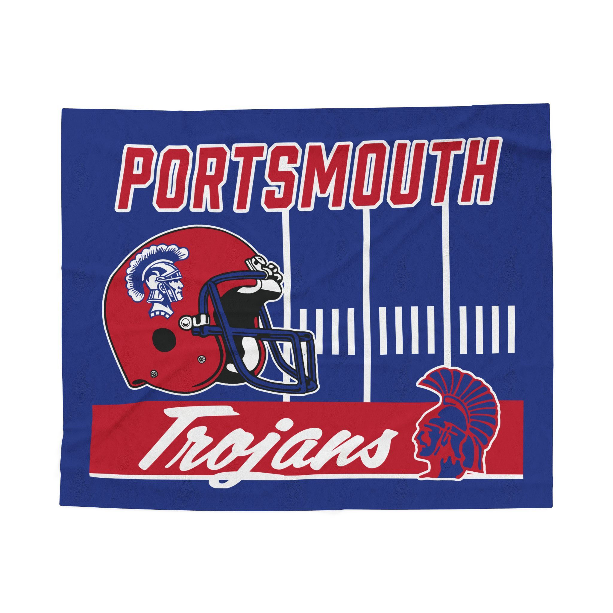 Portsmouth Trojans Football Velveteen Plush Blanket