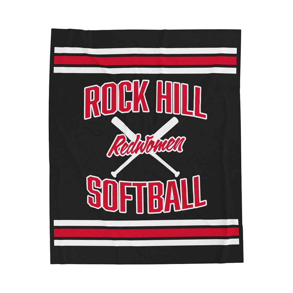Rock Hill Redwomen Softball (Black) Velveteen Plush Blanket