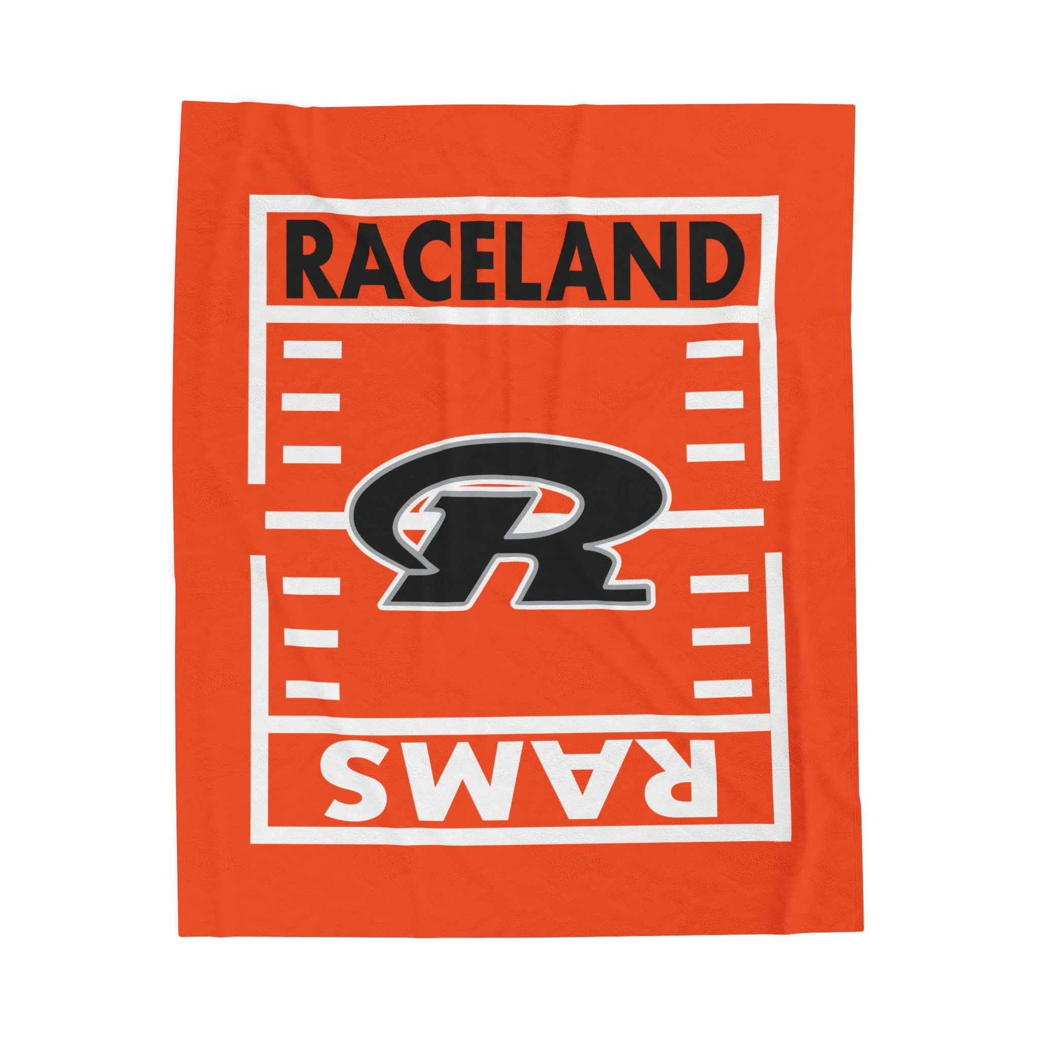 Raceland Rams Gridiron (Orange) Velveteen Plush Blanket
