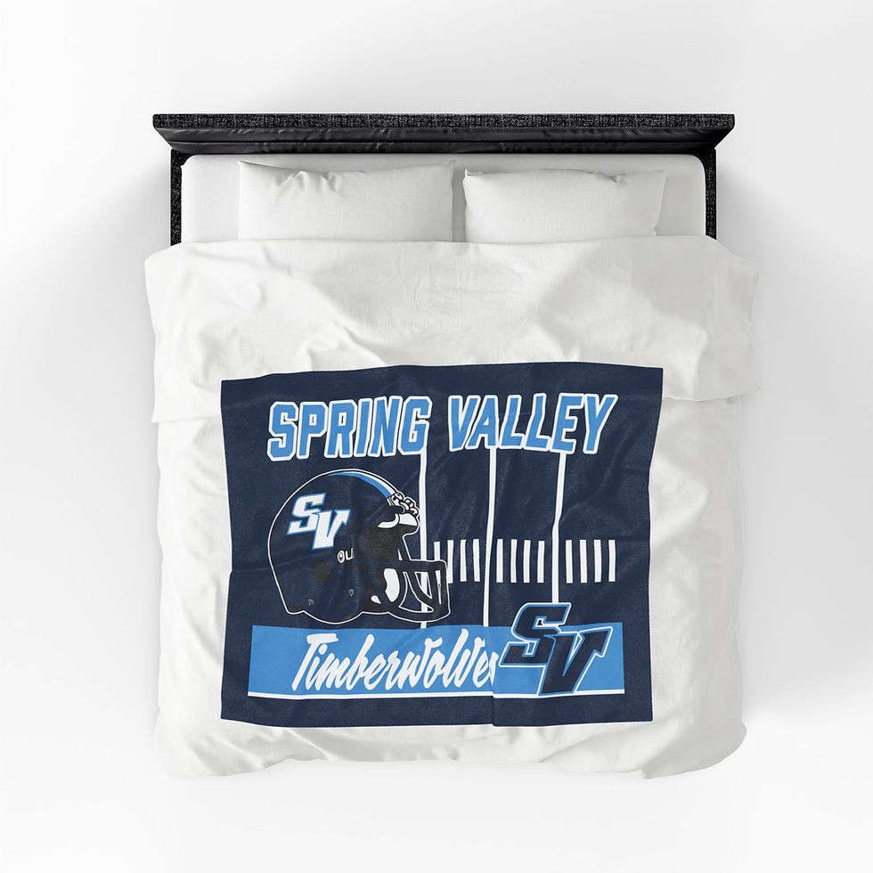 Thumbnail: Spring Valley Timberwolves Football Velveteen Plush Blanket