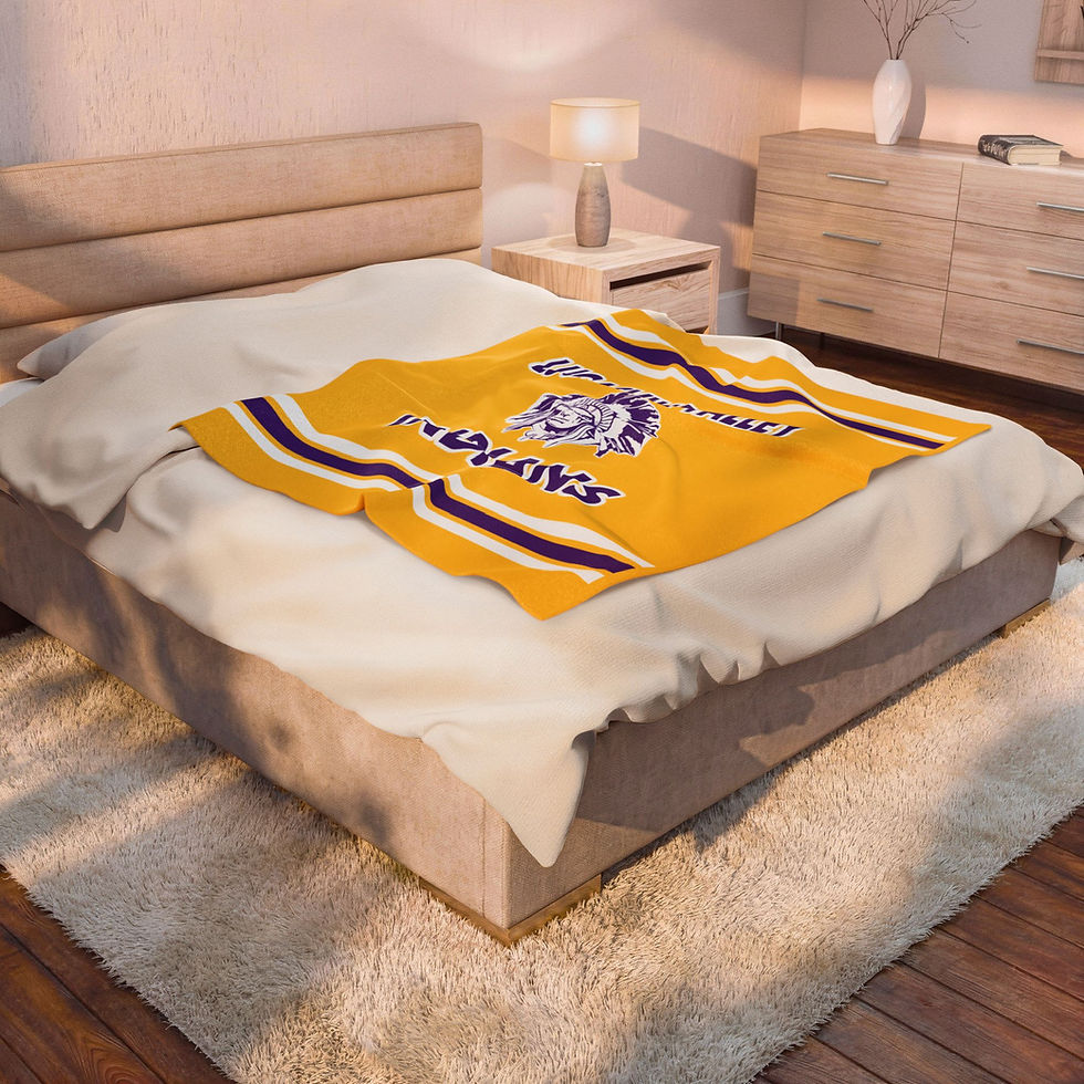 Thumbnail: Lucasville Valley Indians (Gold) Velveteen Plush Blanket