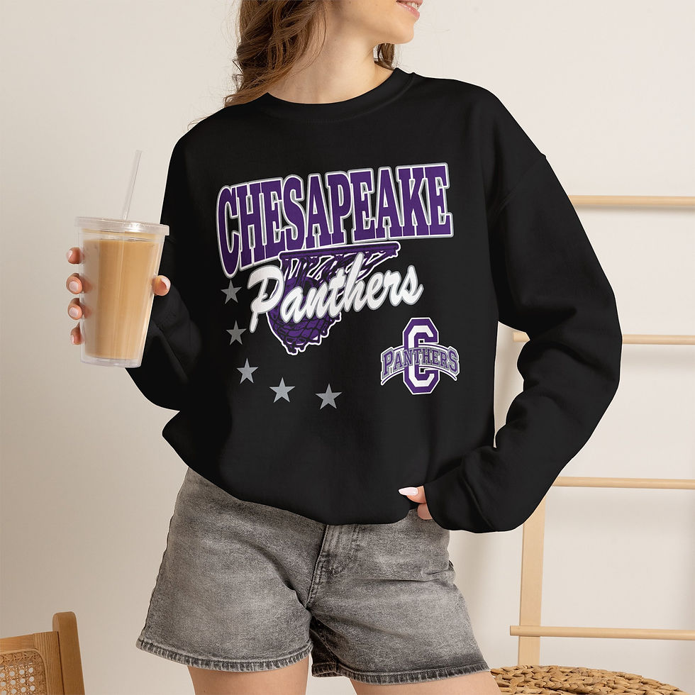 Thumbnail: Chesapeake 90's Retro Basketball Crewneck Sweatshirt