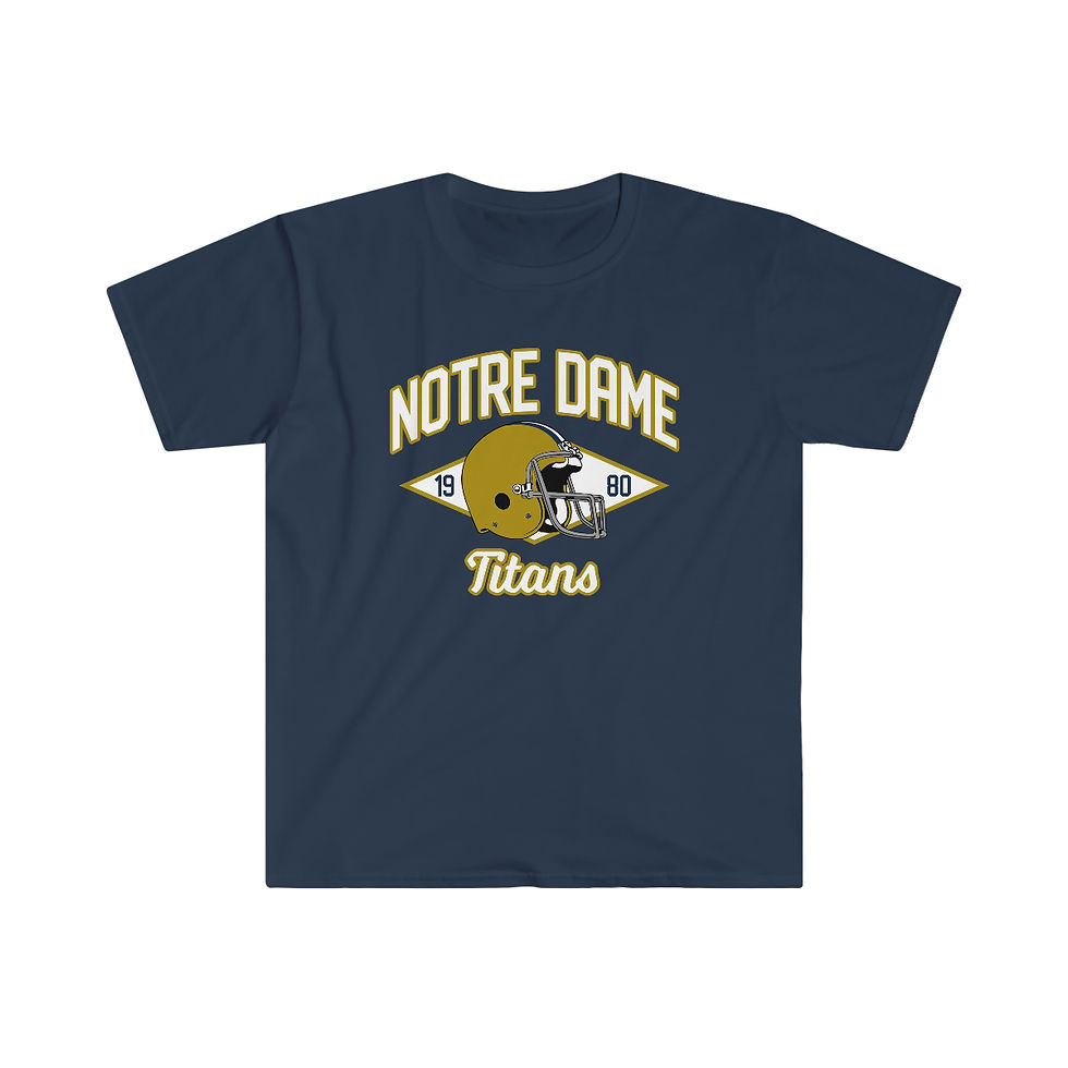 1980 Portsmouth Notre Dame Helmet Softstyle T-Shirt