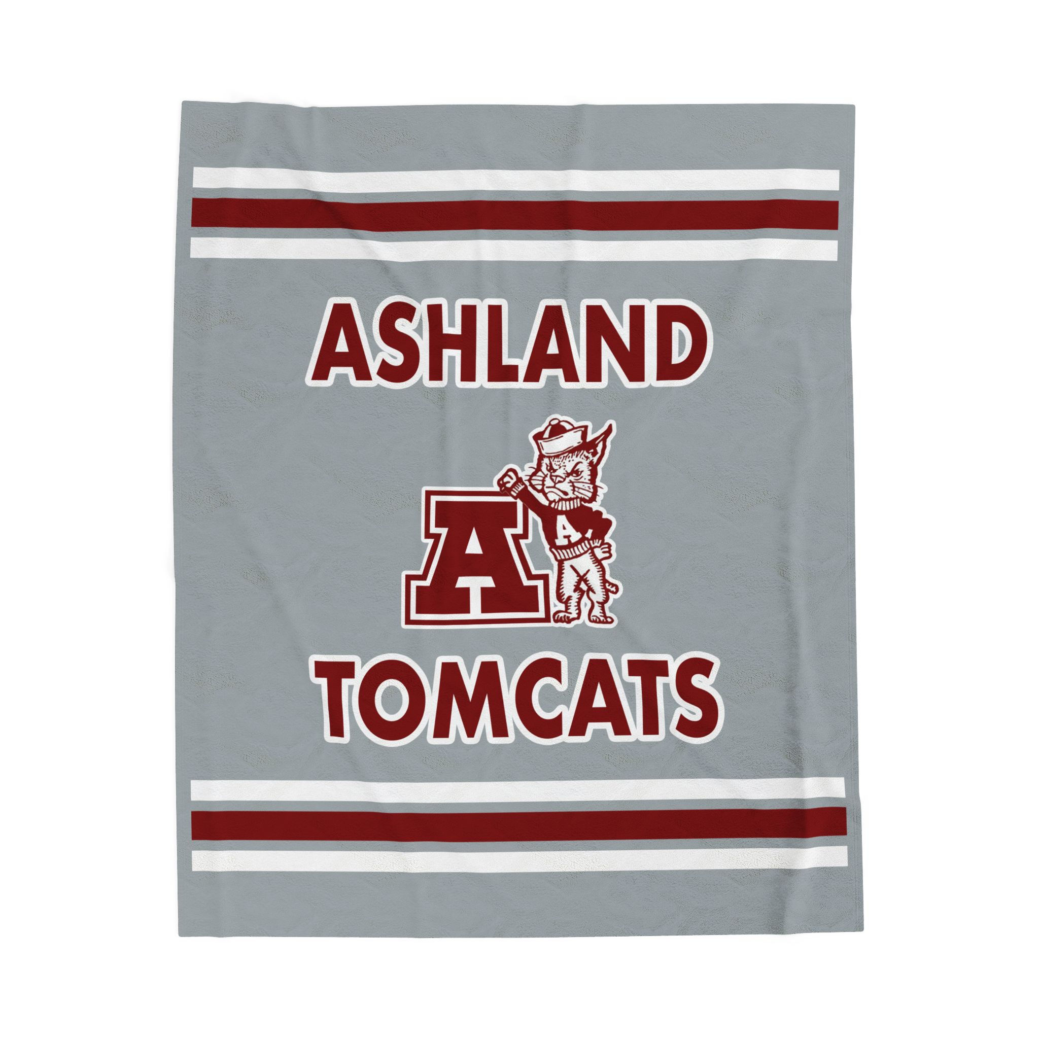 Ashland Tomcats (Grey) Velveteen Plush Blanket