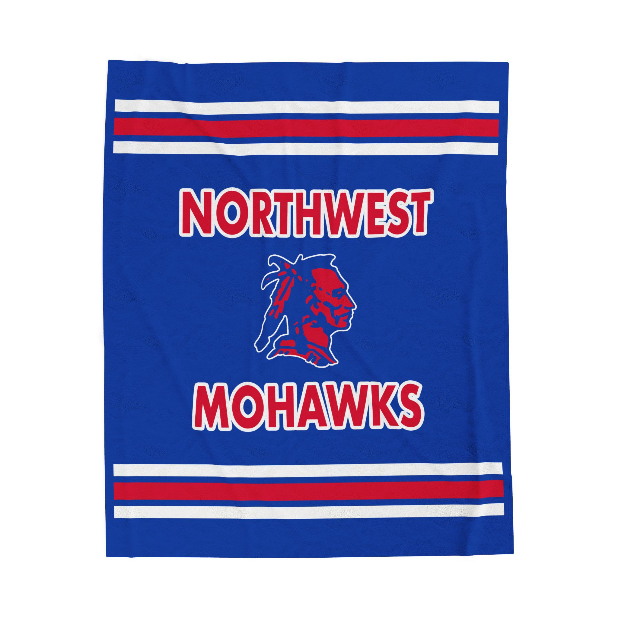 Northwest Mohawks (Blue) Velveteen Plush Blanket