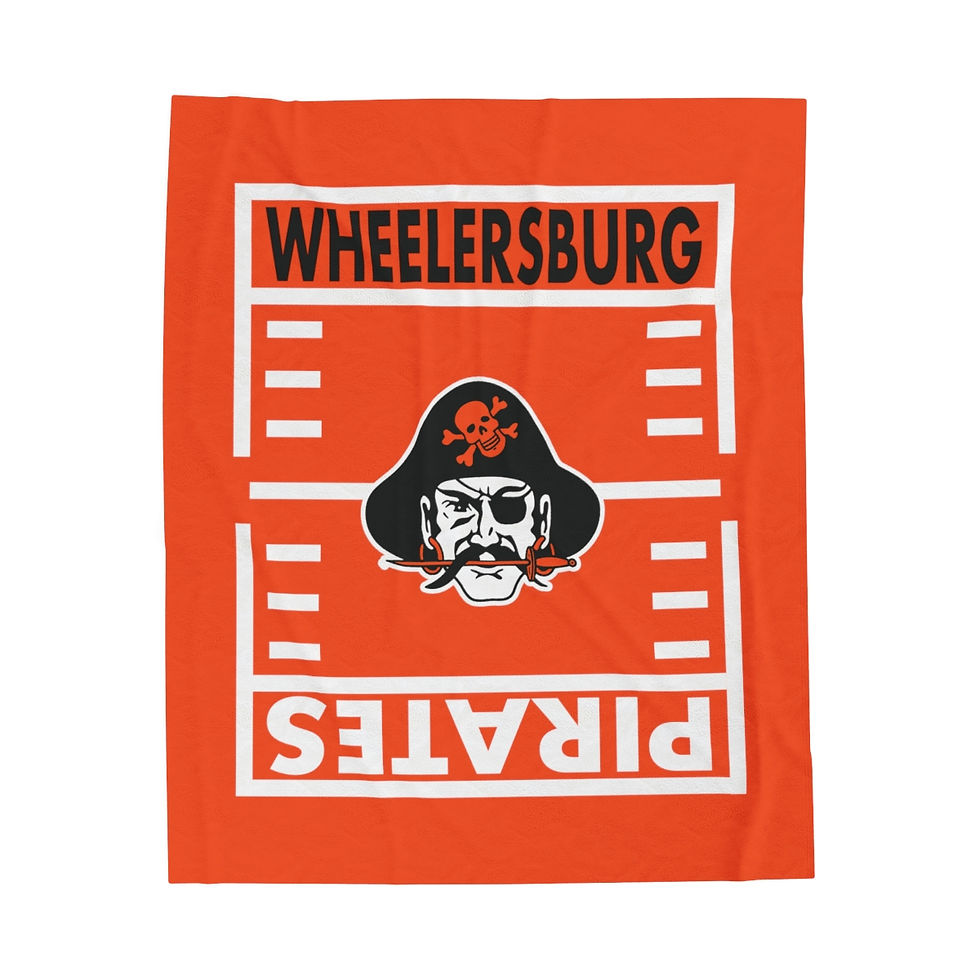 Wheelersburg Pirates Gridiron (Orange) Velveteen Plush Blanket