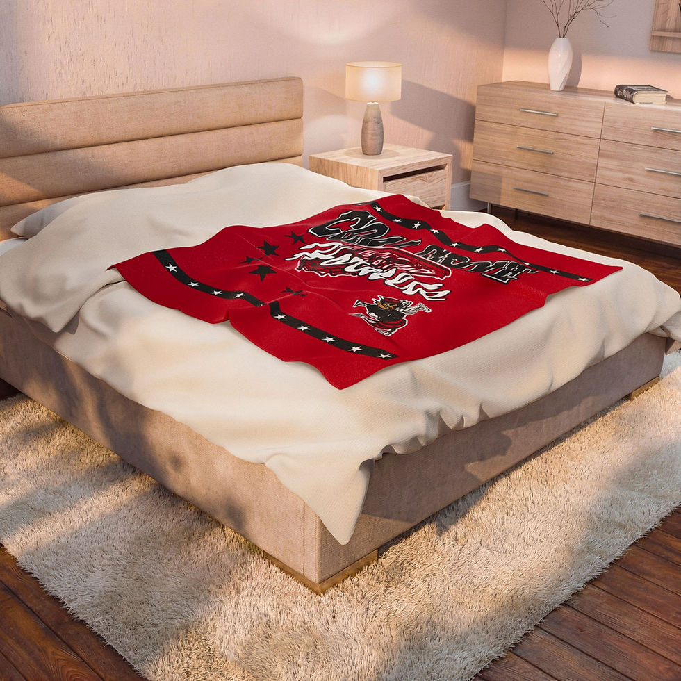 Thumbnail: Coal Grove (Red) 90's Retro Basketball Velveteen Plush Blanket