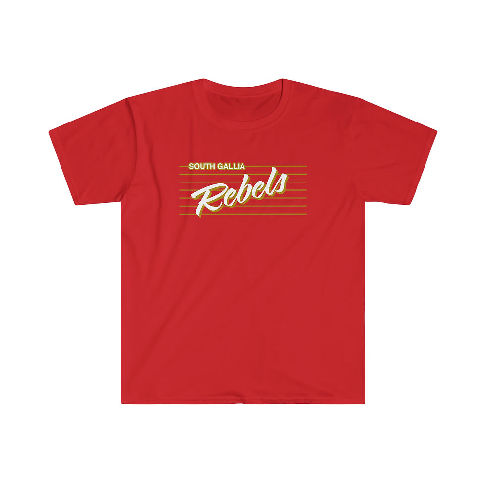 South Gallia Rebels Script Softstyle T-Shirt