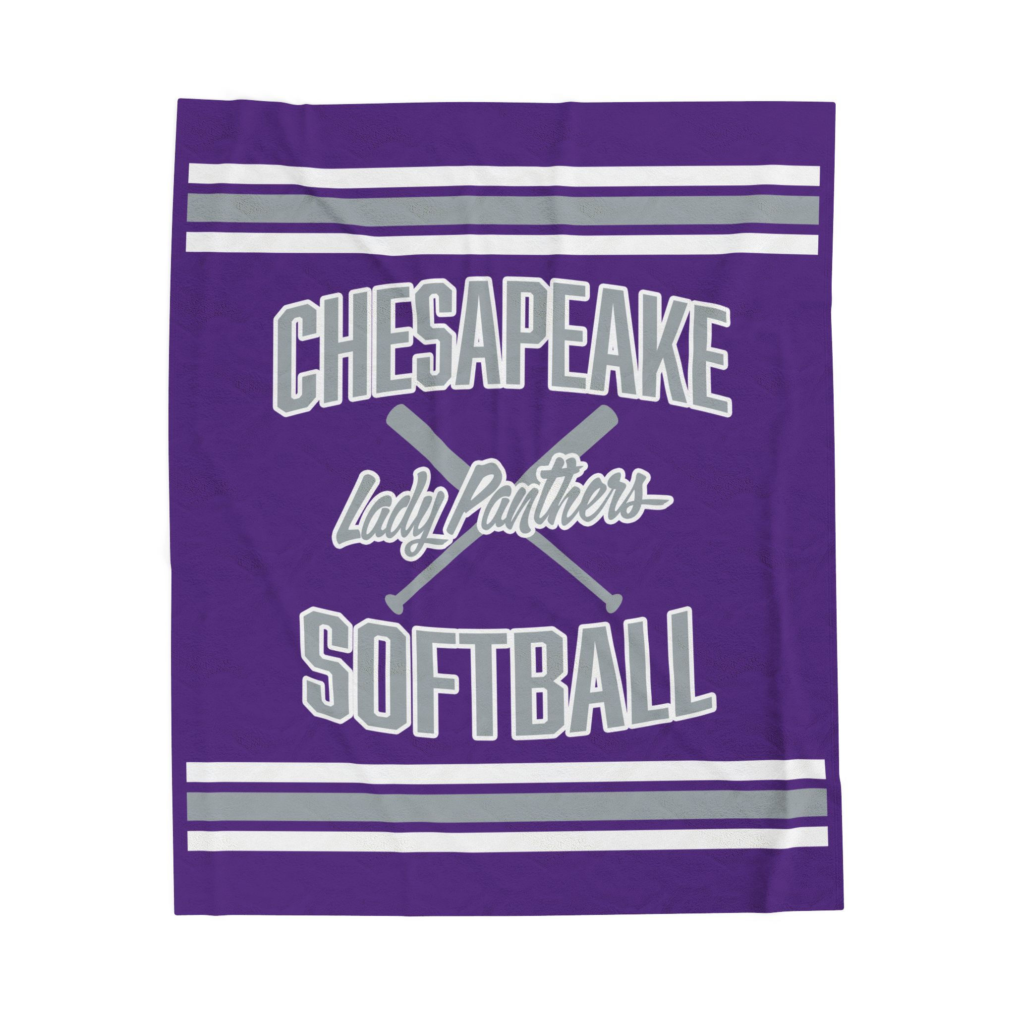 Chesapeake Lady Panthers Softball (Purple) Velveteen Plush Blanket