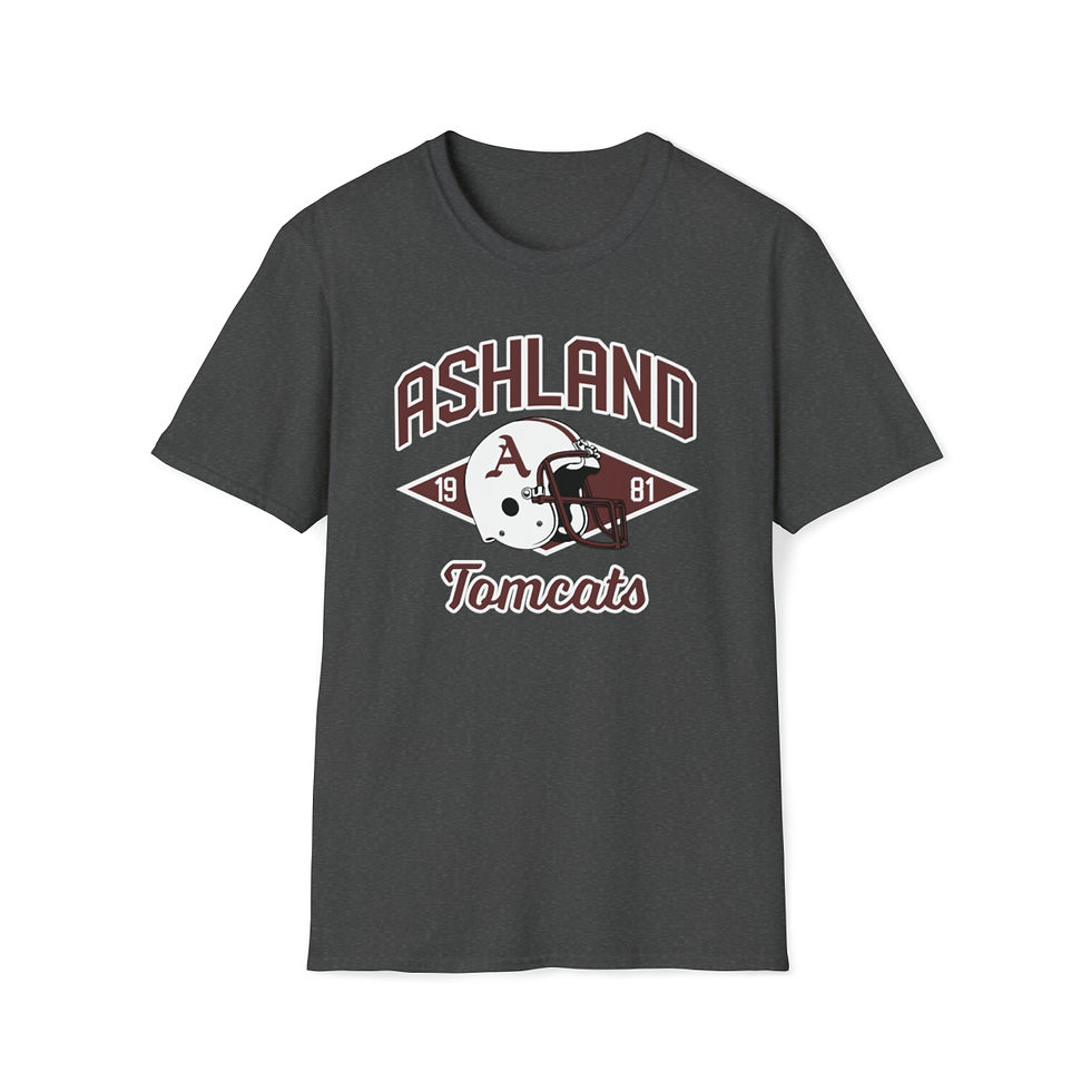 1981 Ashland Tomcats Helmet Softstyle T-Shirt