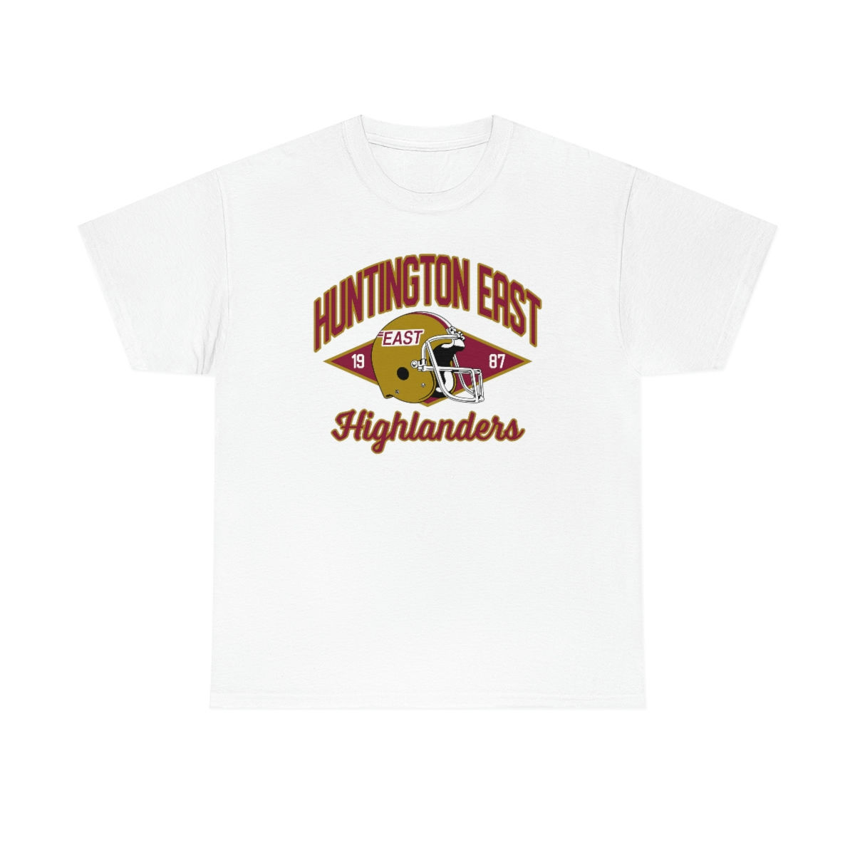1987 Huntington East Highlanders Helmet Cotton T-Shirt