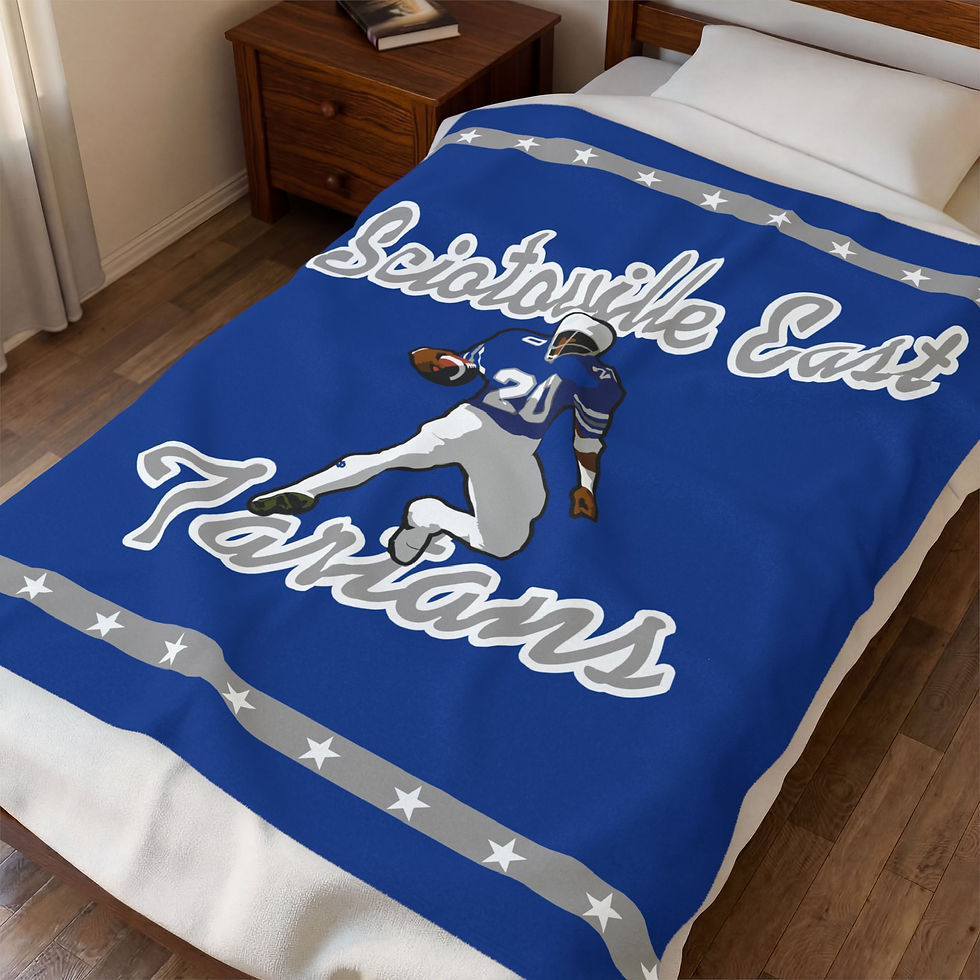 Thumbnail: Sciotoville East 80's Retro Football Velveteen Plush Blanket