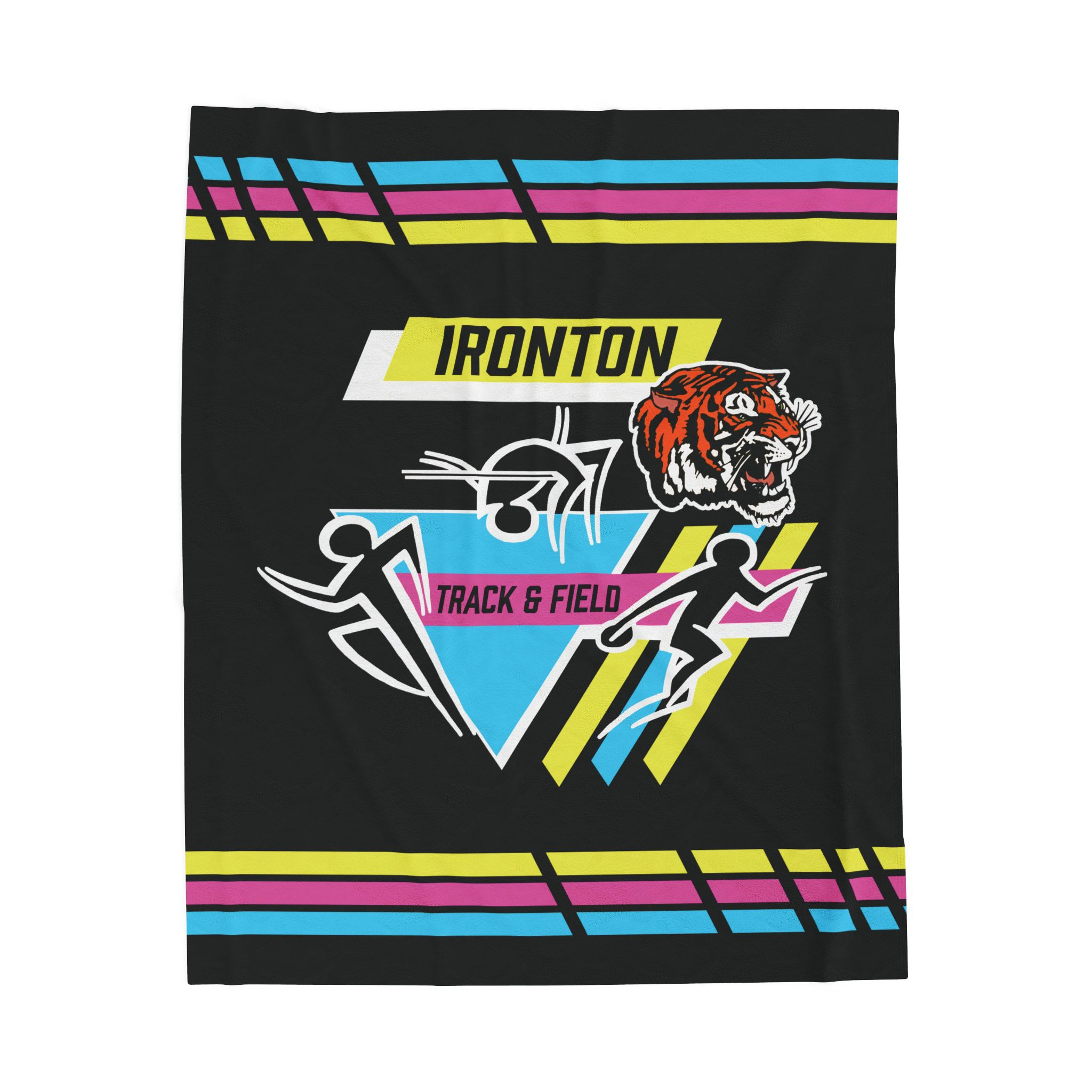 Ironton 90's Retro Track Velveteen Plush Blanket