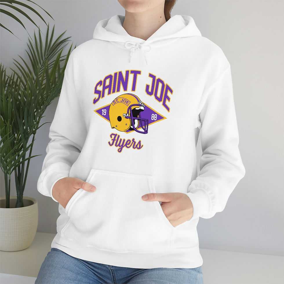 Thumbnail: 1988 Saint Joseph Flyers Helmet Hooded Sweatshirt