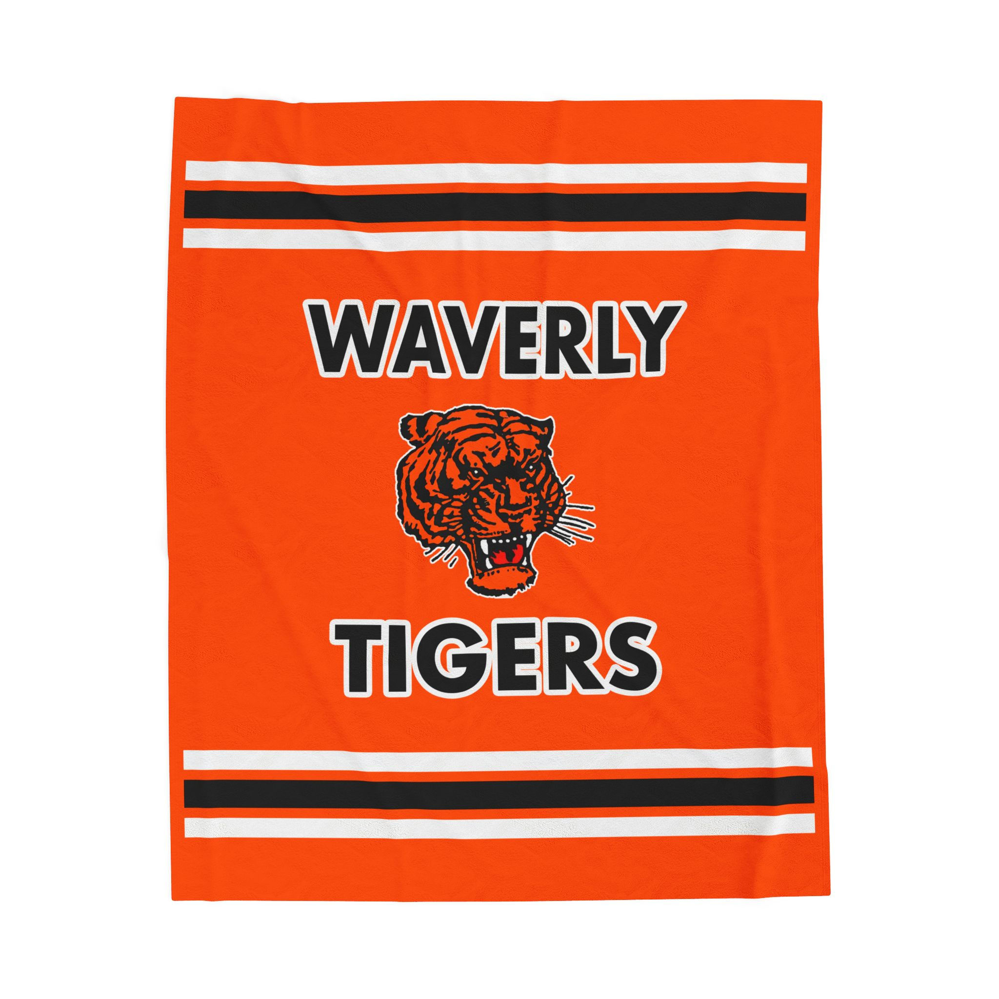 Waverly Tigers (Orange) Velveteen Plush Blanket