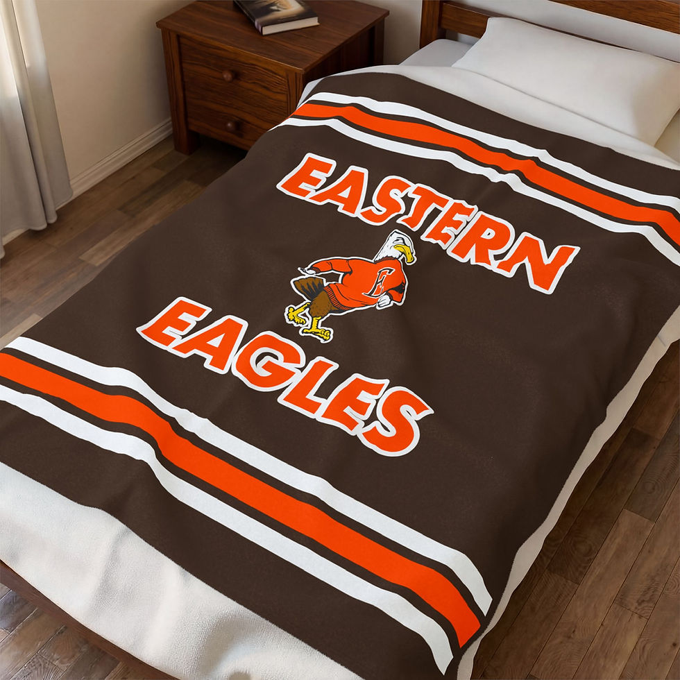 Thumbnail: Eastern Eagles (Brown) Velveteen Plush Blanket