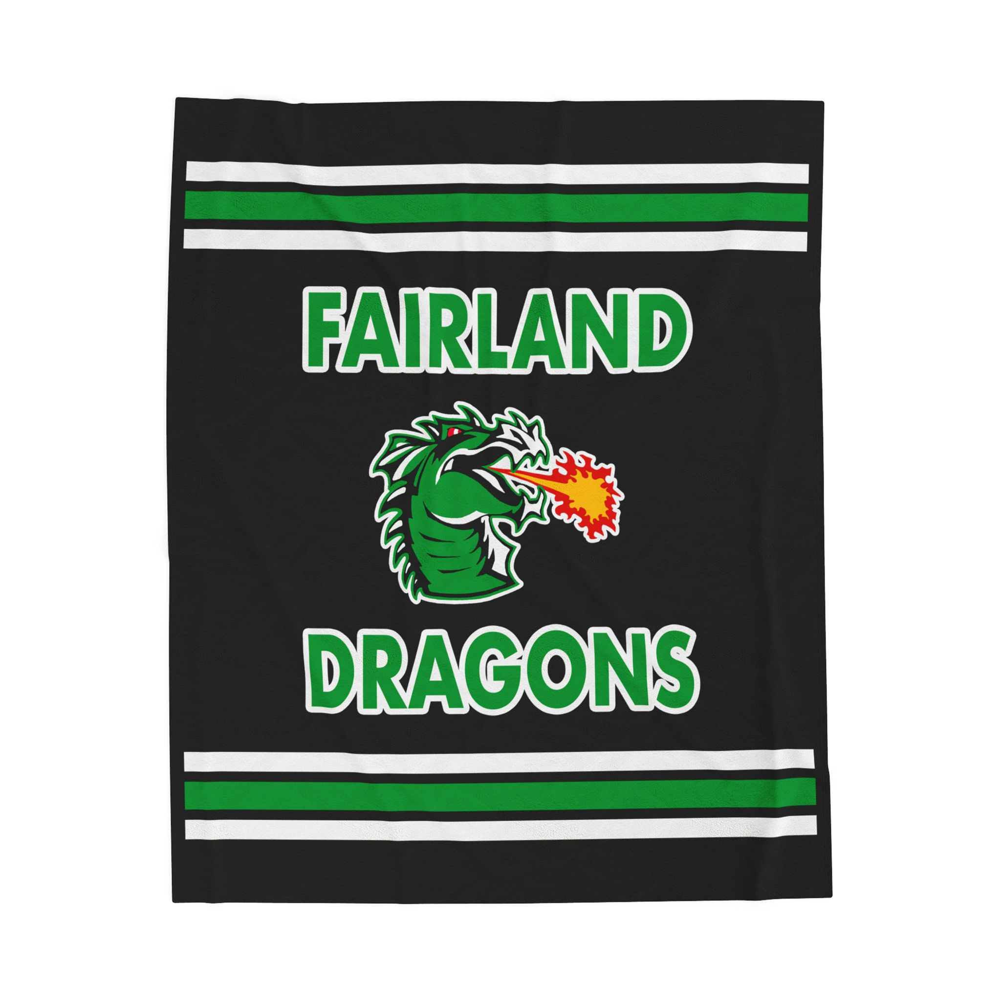 Fairland Dragons (Black) Velveteen Plush Blanket