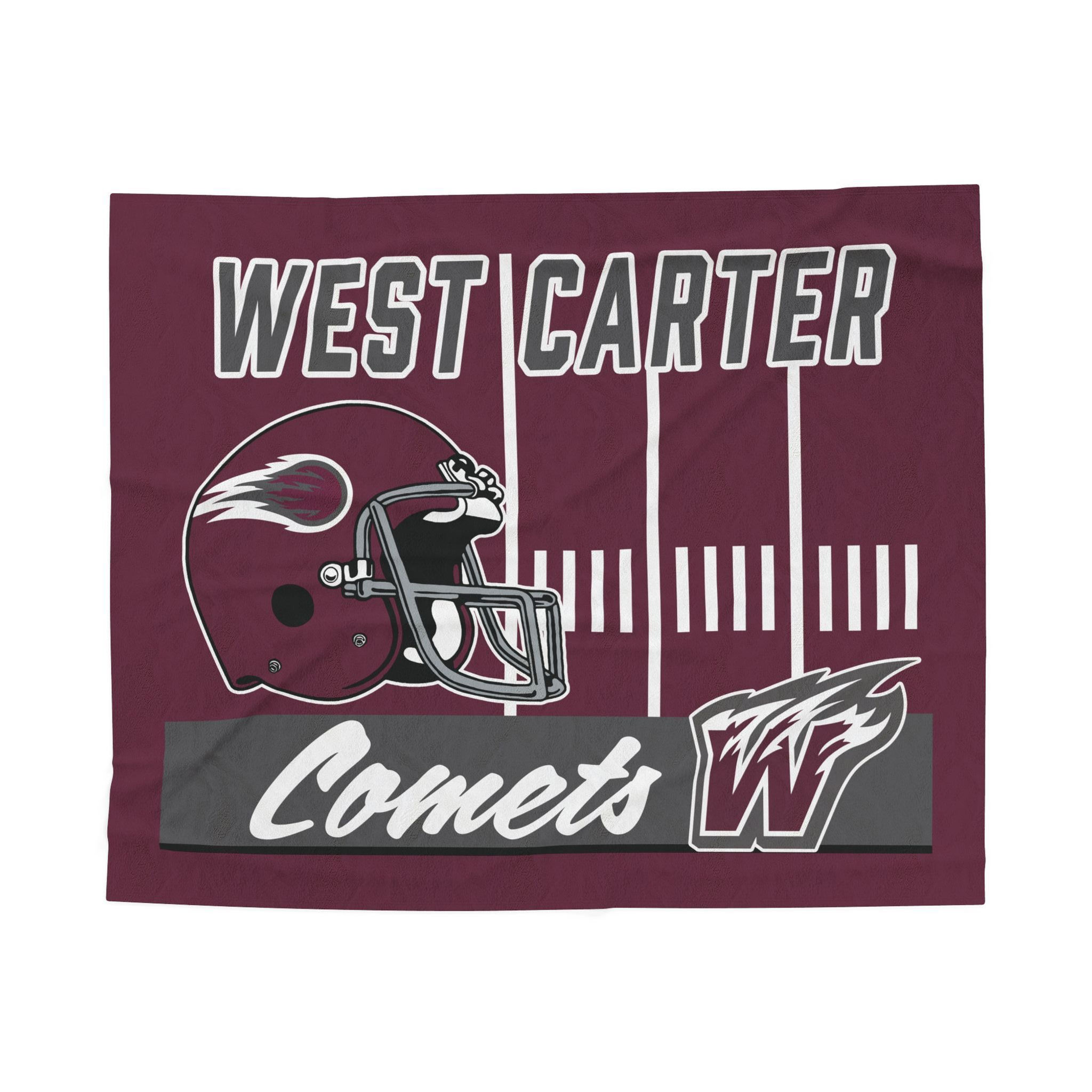 West Carter Comets Football Velveteen Plush Blanket