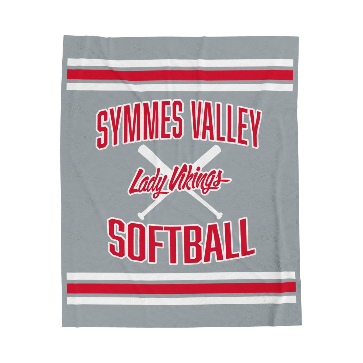 Symmes Valley Lady Vikings Softball (Grey) Velveteen Plush Blanket