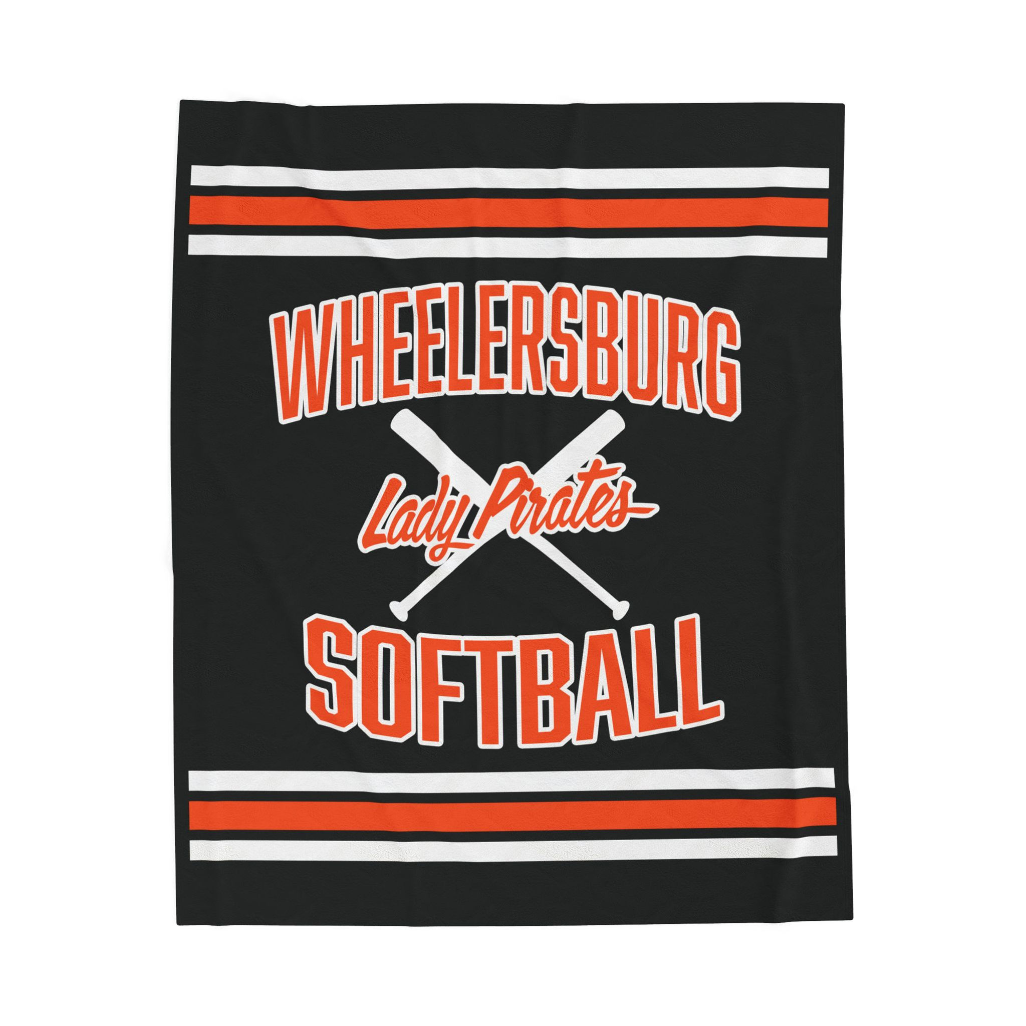 Wheelersburg Lady Pirates Softball (Black) Velveteen Plush Blanket