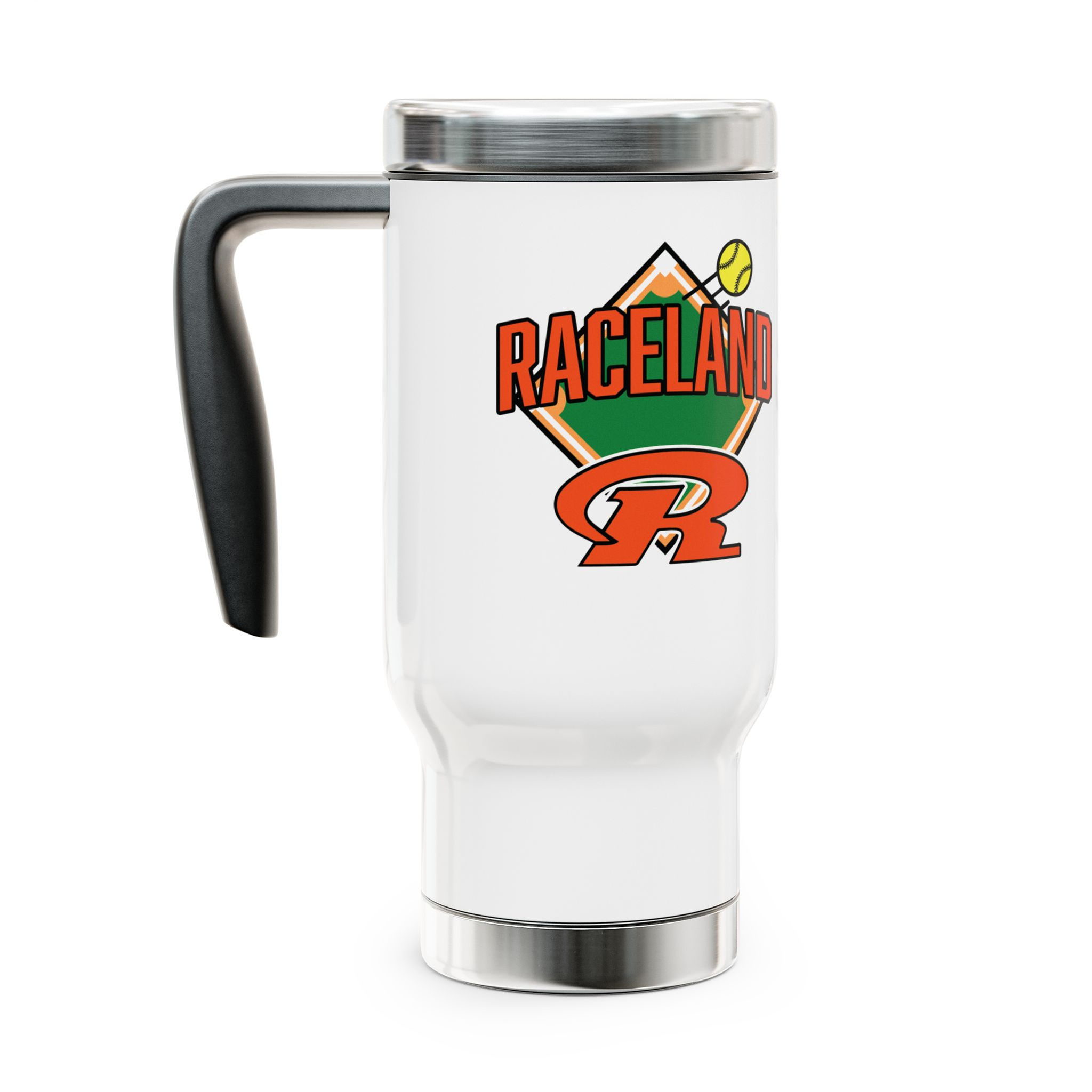 Raceland 90's Softball Diamond Stainless Steel Travel Mug (14oz)
