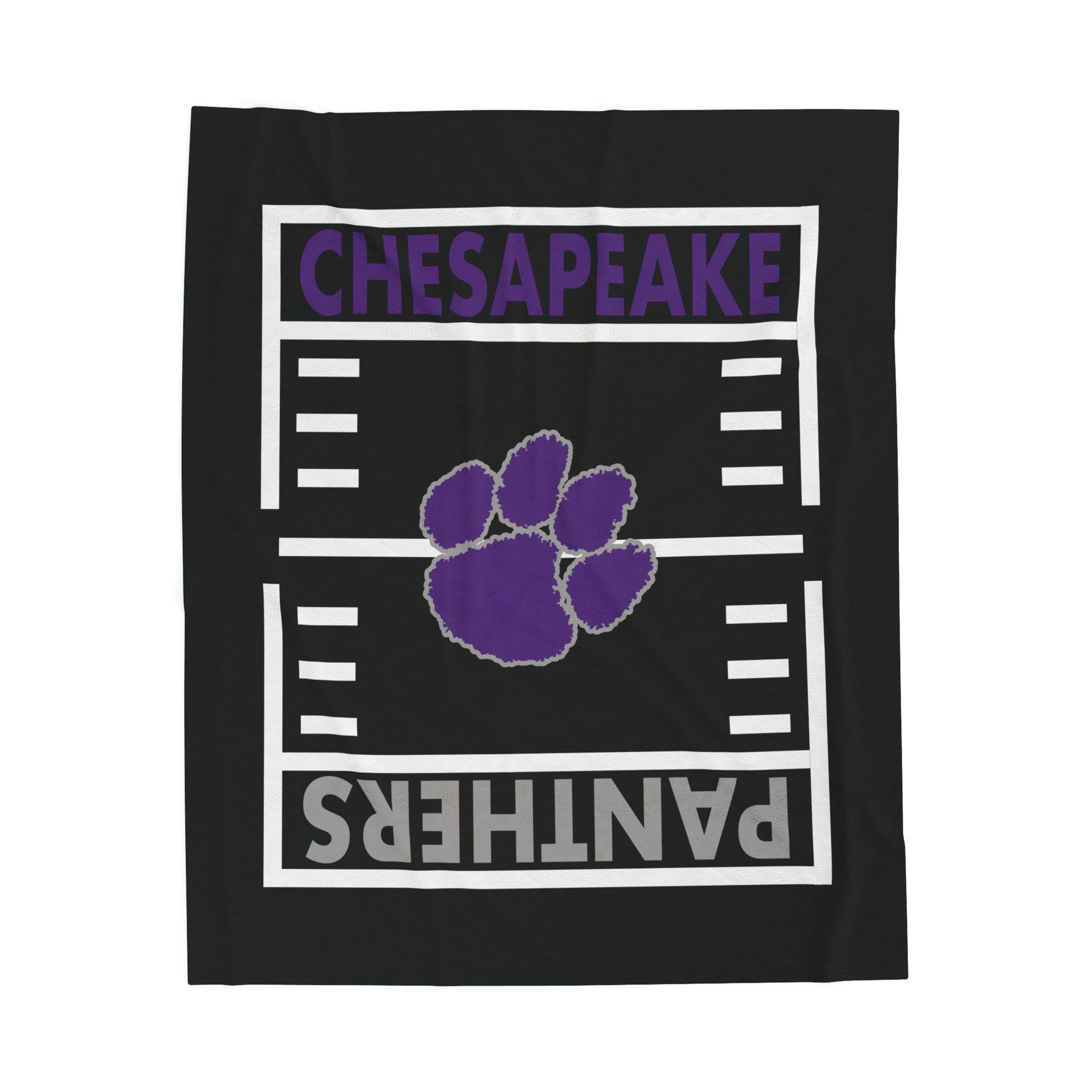 Chesapeake Panthers Gridiron (Black) Velveteen Plush Blanket