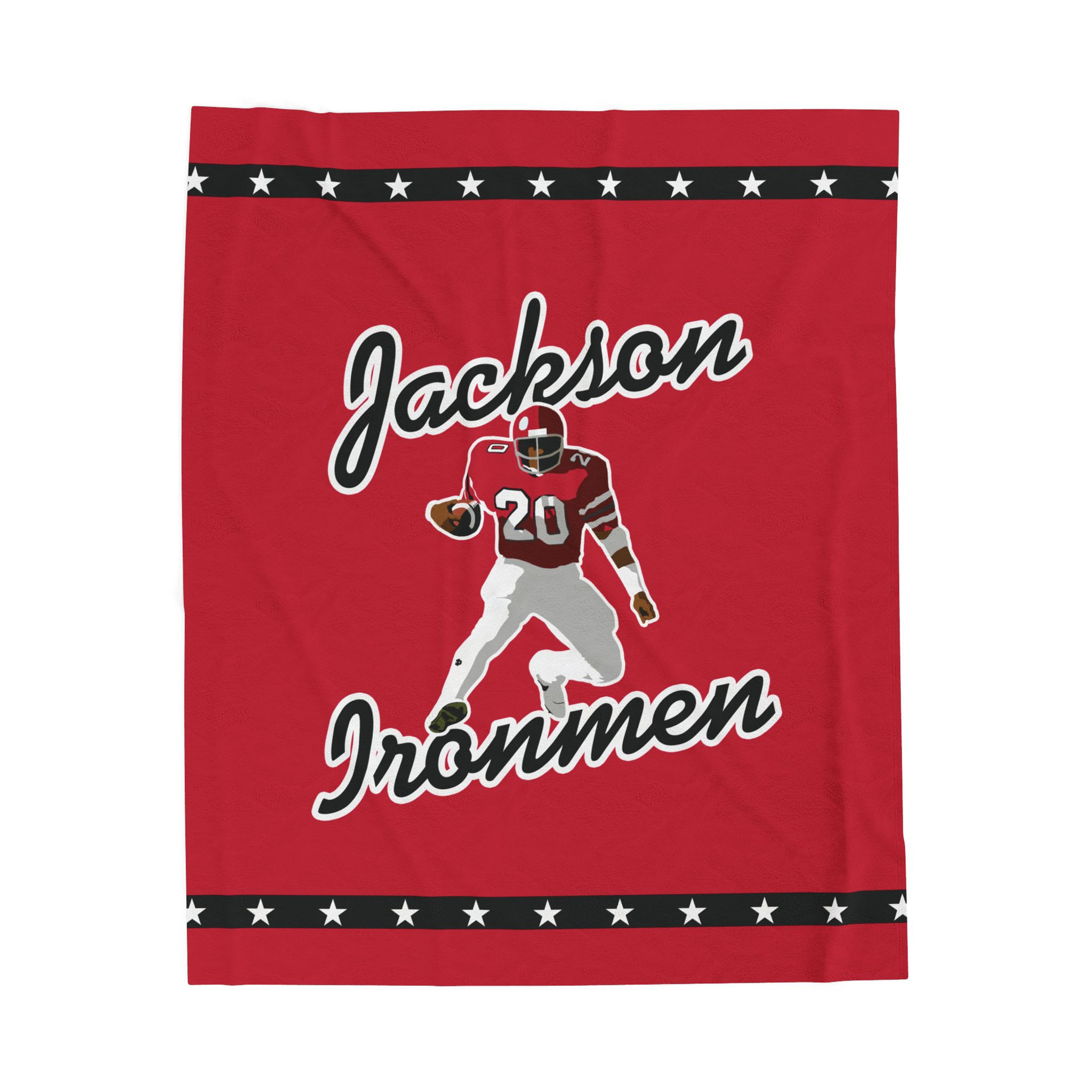 Jackson 80's Retro Football Velveteen Plush Blanket