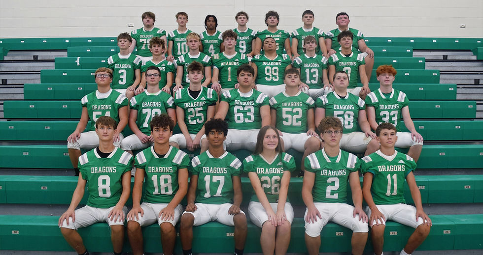 Members of the 2025 Fairland Dragons’ football team.