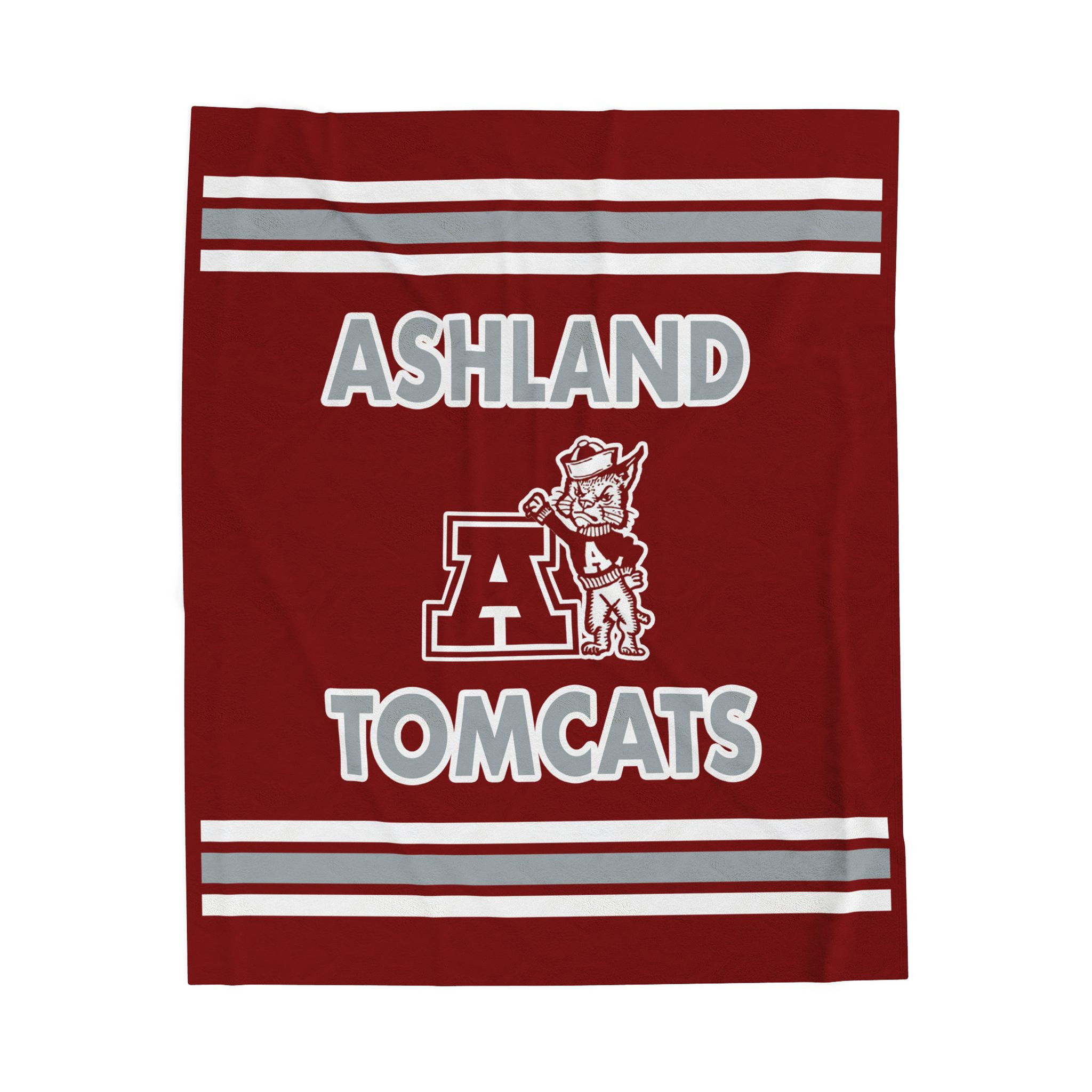 Ashland Tomcats (Maroon) Velveteen Plush Blanket
