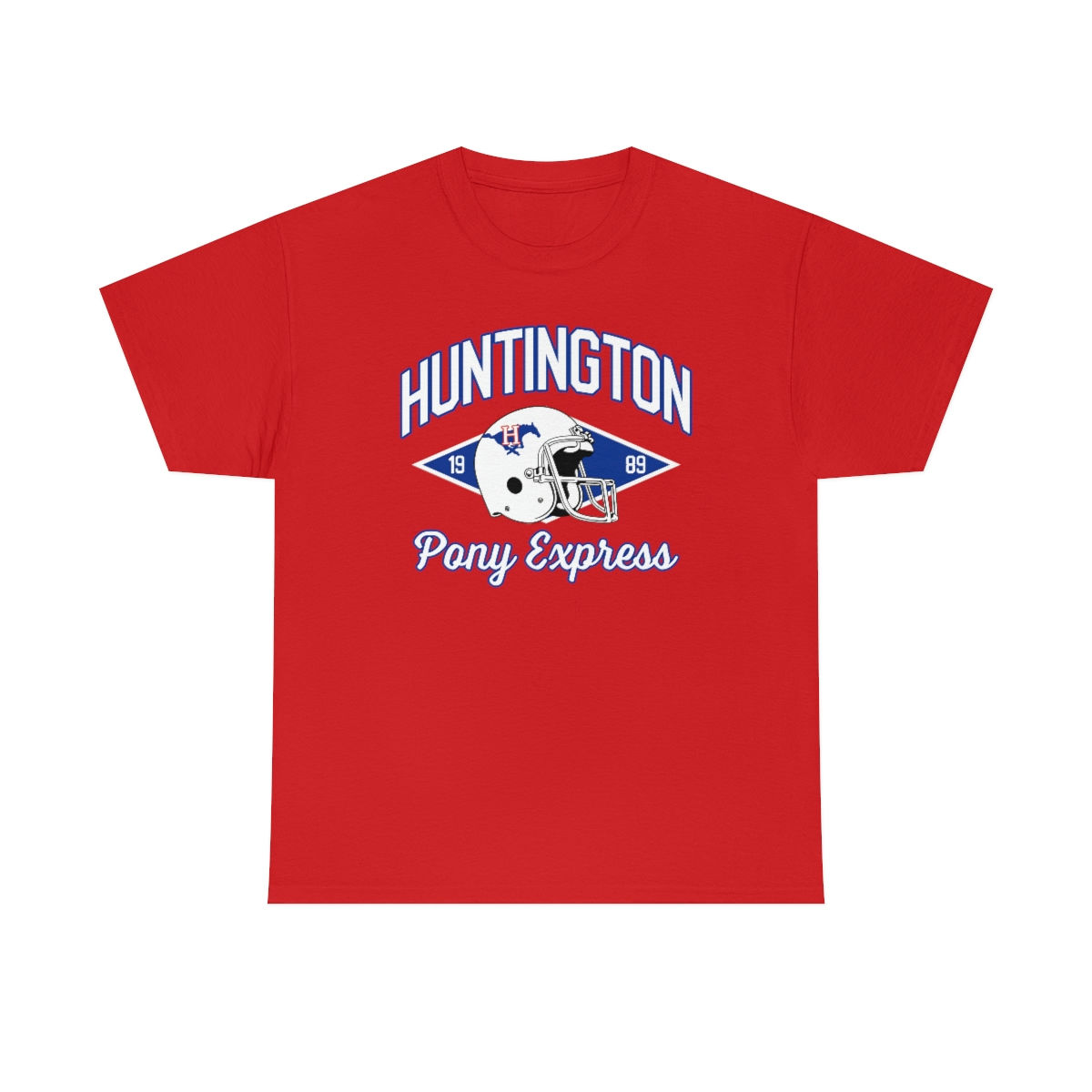 1989 Huntington High Pony Express Helmet Cotton T-Shirt