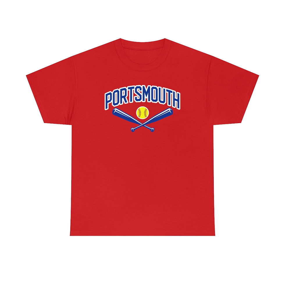 Portsmouth Softball Crossed Bats Cotton T-Shirt