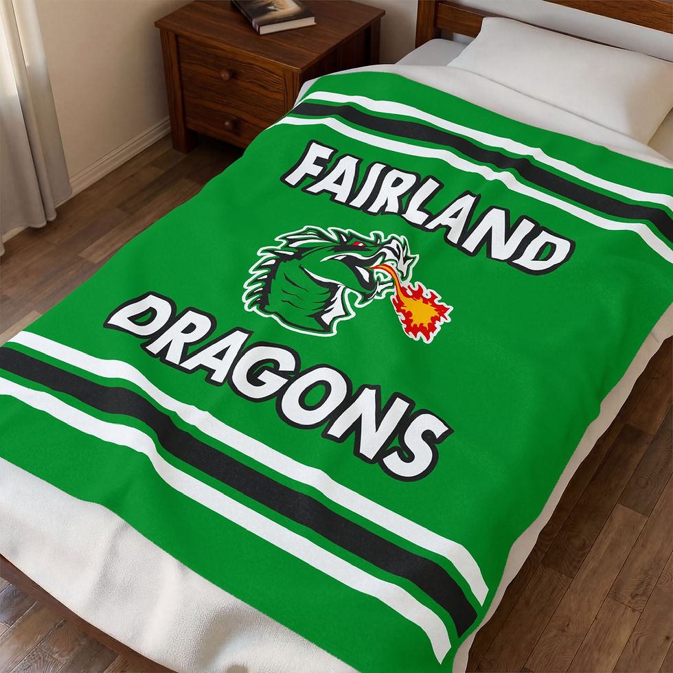 Thumbnail: Fairland Dragons (Green) Velveteen Plush Blanket