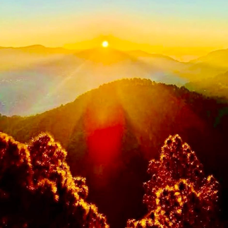 A vibrant himalayan sunrise from India